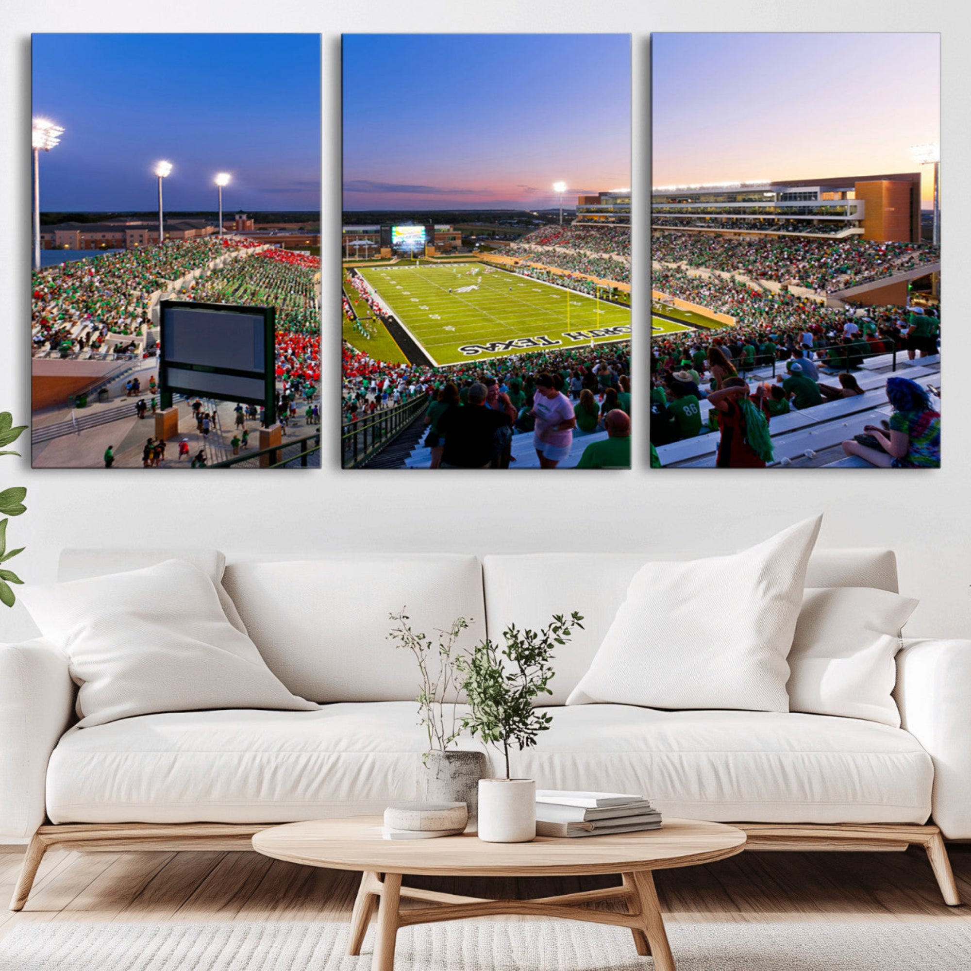 25916-MGV-CV-36X24-University of North Texas Mean Green Football Team Print - Denton DATCU Stadium Canvas Print Wall