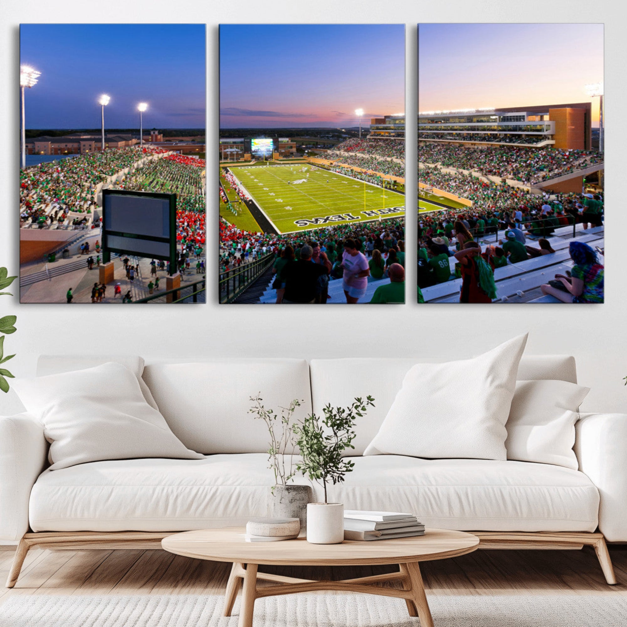 81582-MGV-CV-36X24-University of North Texas Mean Green Football Team Print - Denton DATCU Stadium Wall Art Canvas