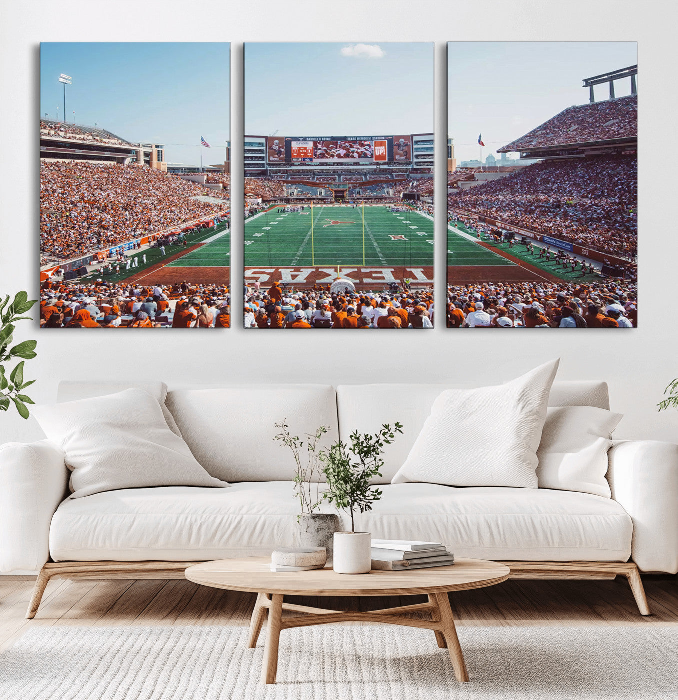 MGV-CV-60X30-3P - Framed Texas Memorial Stadium Canvas, University of Texas Longhorns Football Team Print - Austin