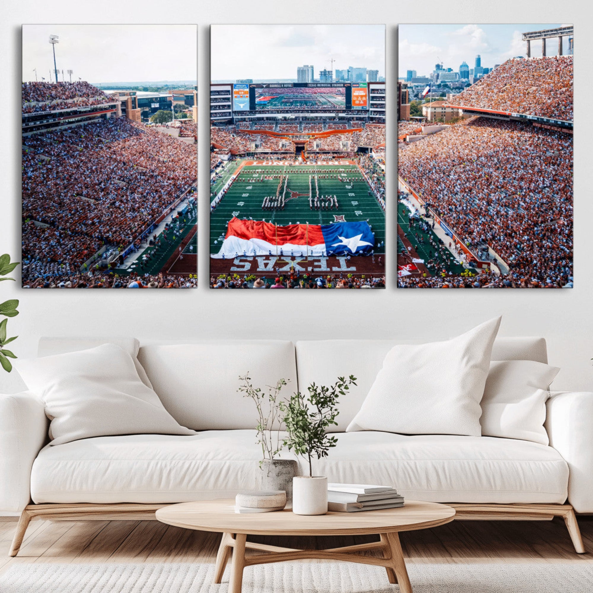 93063-MGV-CV-36X24-University of Texas Longhorns Football Team Canvas Print - Austin Darrell K Royal-Texas Memorial