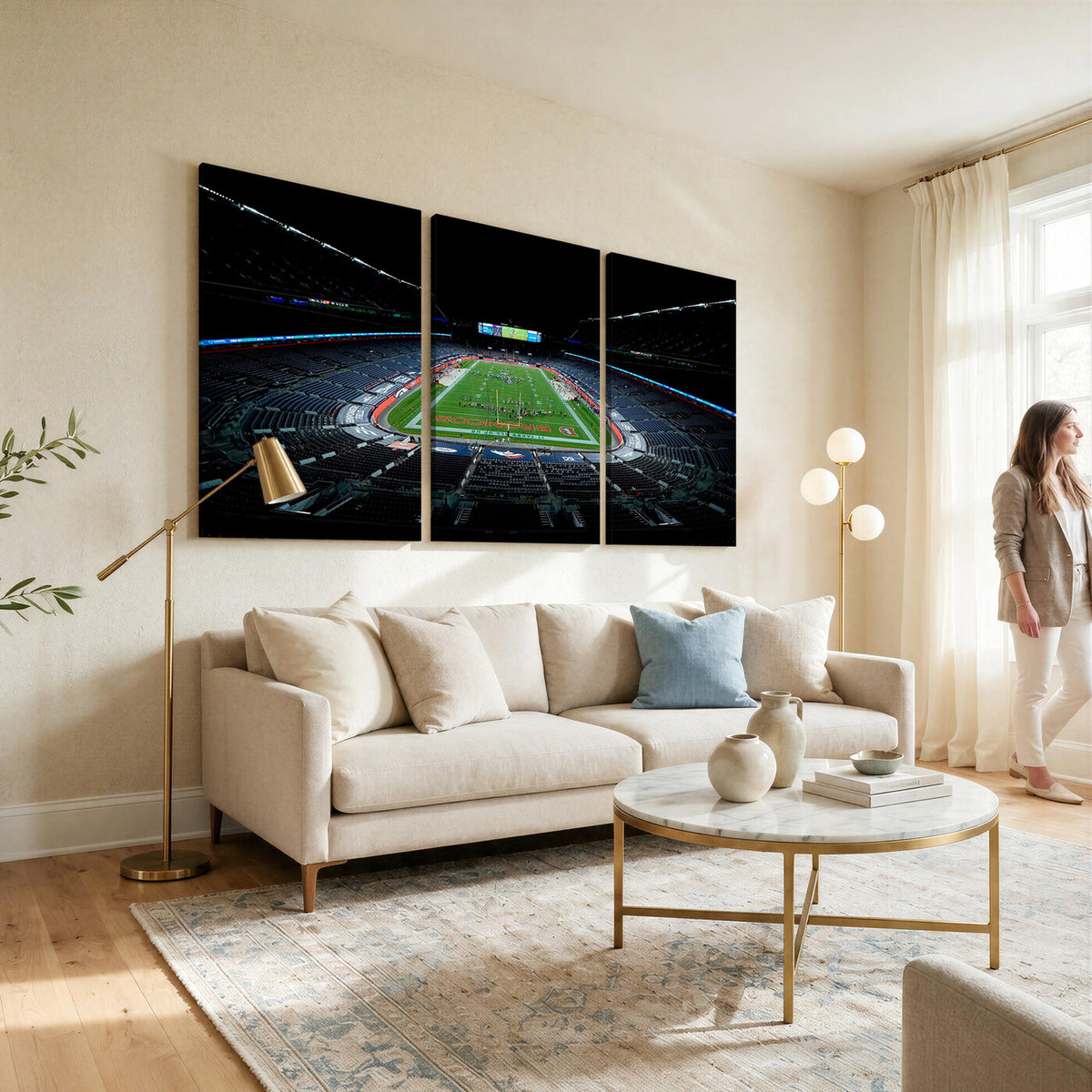 14797-MGV-CV-36X24 - Denver Broncos Football Team Print Canvas- Denver Empower Field at Mile High Stadium Wall Art Canvas