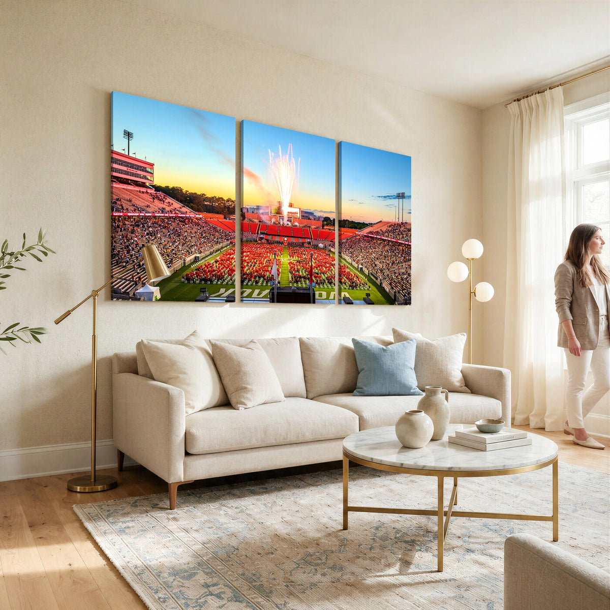 18017-MGV-CV-36X24 - North Carolina State University Canvas Print, Wolfpack Football Team Print