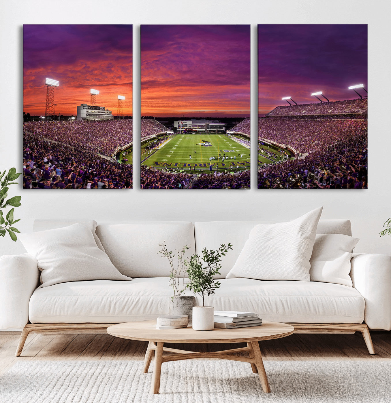 MGV-CV-60X30-3P - East Carolina University Pirates Football Print Canvas- Greenville Dowdy-Ficklen Stadium Wall Art