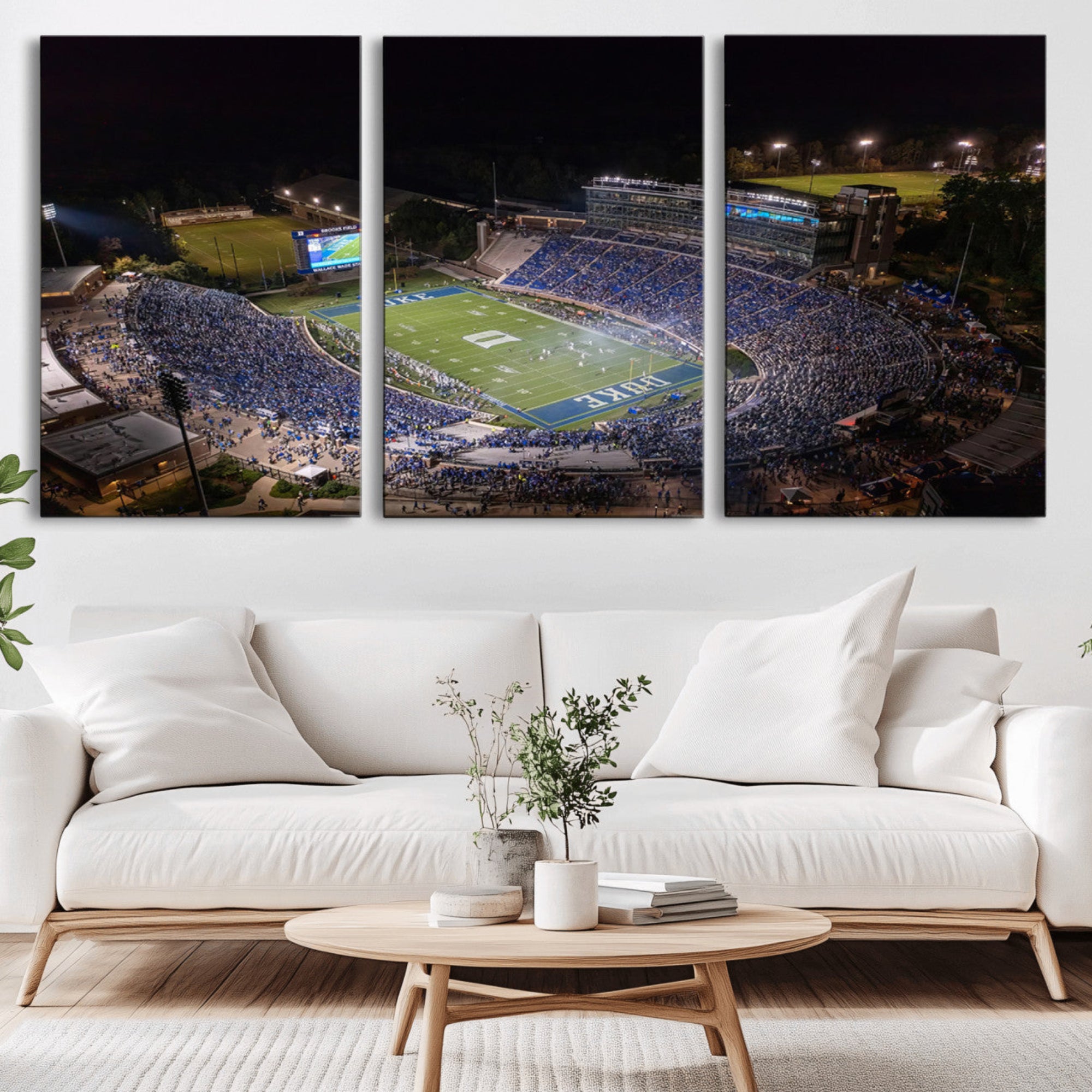 42347-MGV-CV-36X24-Duke University Blue Devils Football Print Canvas - Durham Wallace Wade Stadium Wall Art Canvas