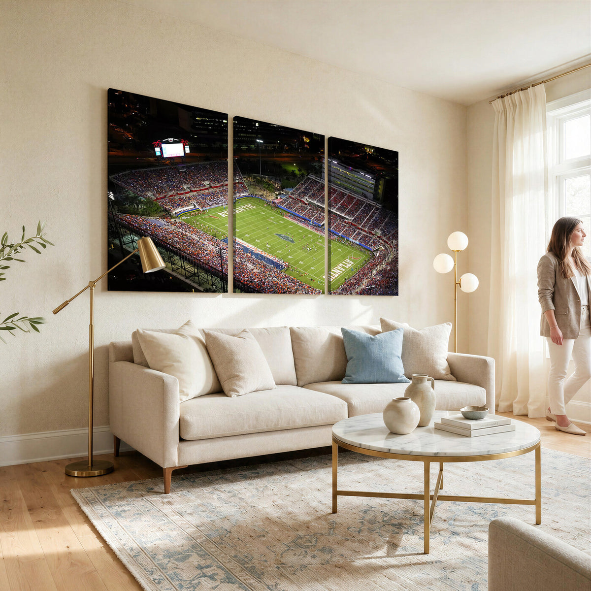 12682-MGV-CV-36X24 - Florida Atlantic University Owls Canvas Print, Football Team Print - Boca Raton FAU Stadium Wall Art