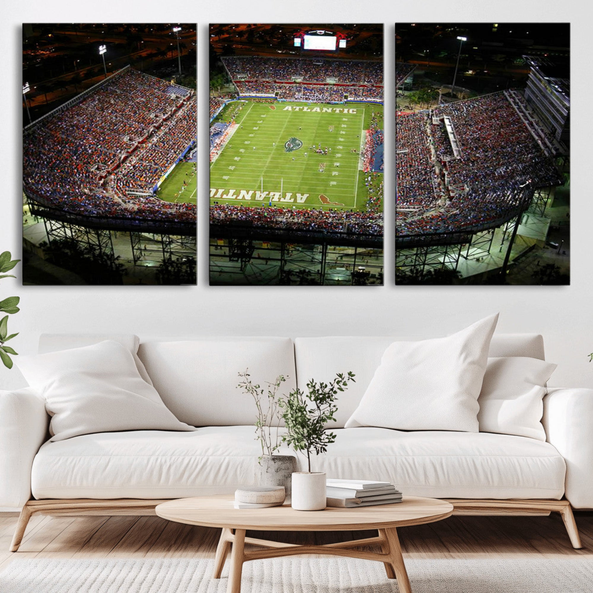 72354-MGV-CV-36X24-Florida Atlantic University Owls Football Team Print - Boca Raton FAU Stadium Wall Art Canvas Print