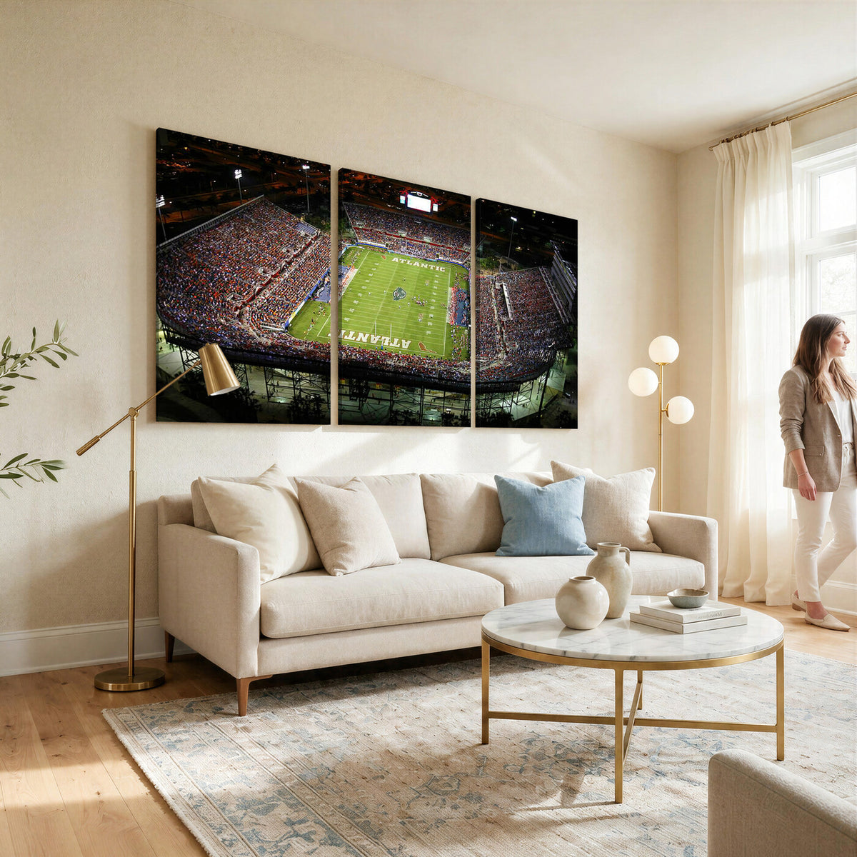 72354-MGV-CV-36X24 - Florida Atlantic University Owls Football Team Print - Boca Raton FAU Stadium Wall Art Canvas Print