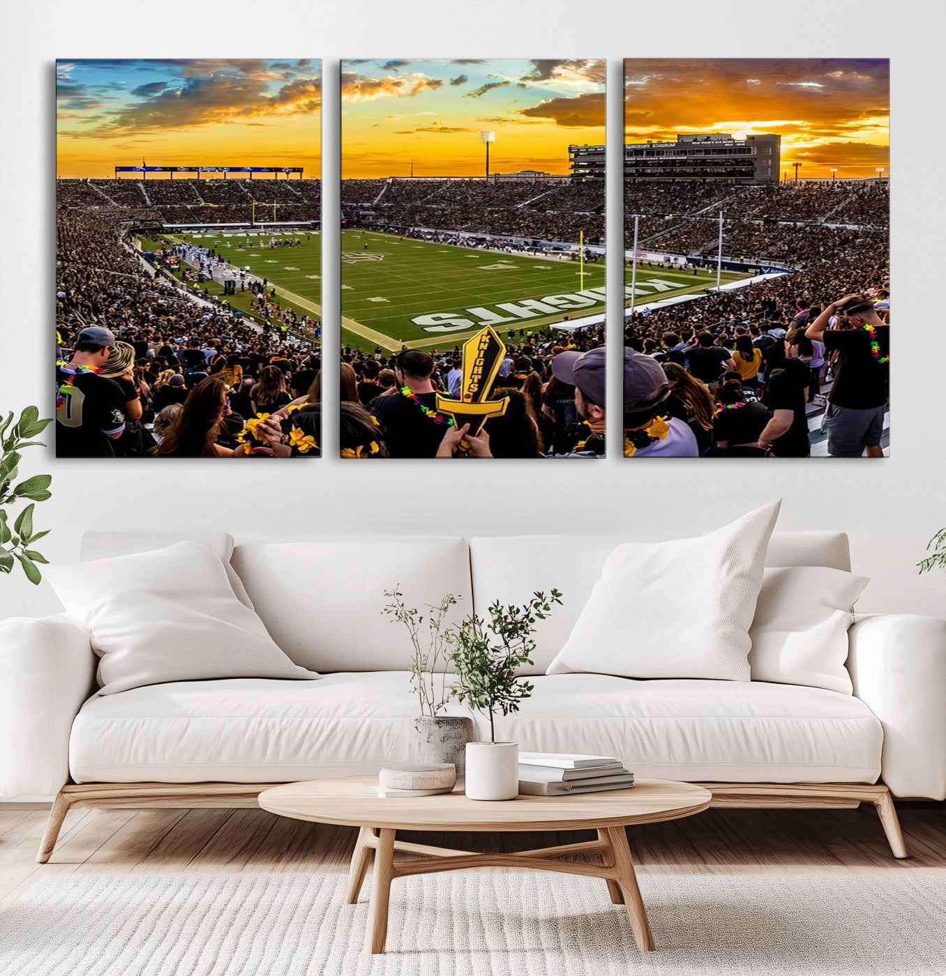 MGV-CV-60X30-3P - UCF Knights Football Team Print - Orlando FBC Mortgage Stadium, UCF Knights Wall Art Canvas Print