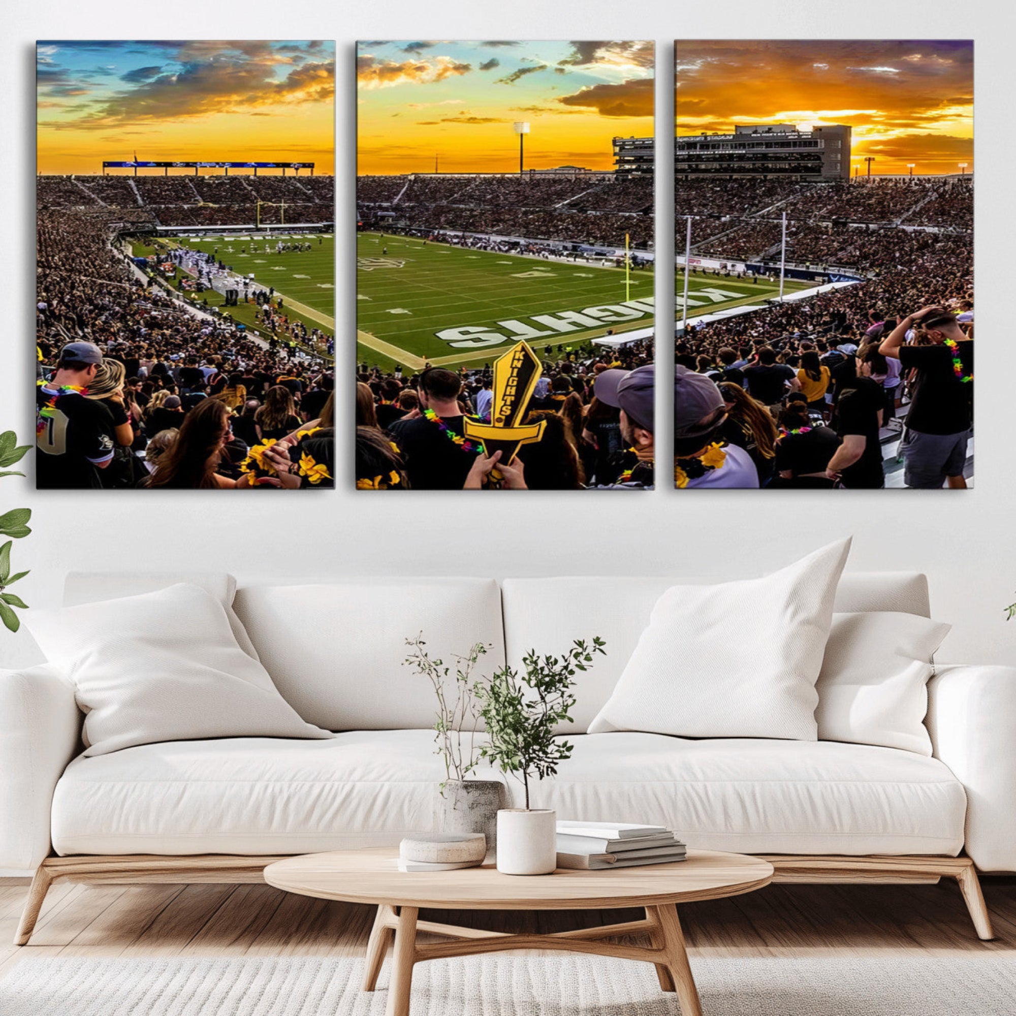 66803-MGV-CV-36X24-UCF Knights Football Team Print - Orlando FBC Mortgage Stadium, UCF Knights Wall Art Canvas Print