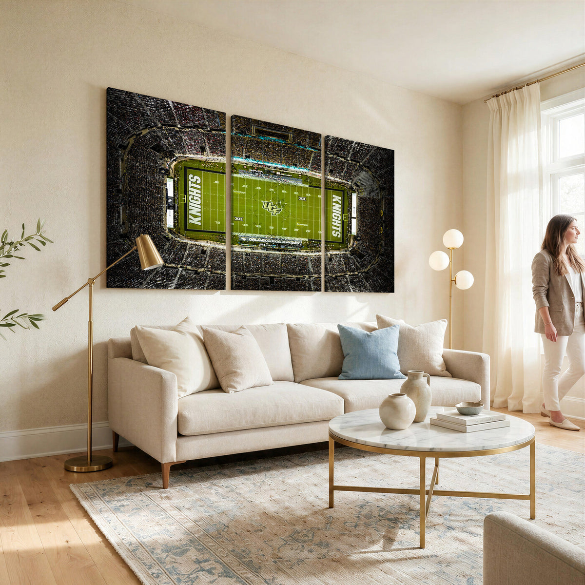 58050-MGV-CV-36X24 - UCF Knights Football Team Print - Orlando FBC Mortgage Stadium Wall Art, UCF Knights Canvas Print