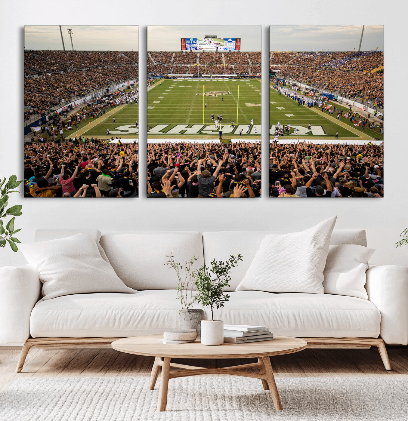 MGV-CV-60X30-3P - UCF Knights Football Team Print - Orlando FBC Mortgage Stadium Canvas Print
