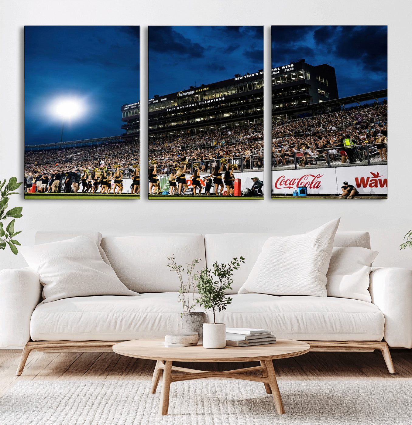 MGV-CV-60X30-3P - UCF Knights Football Team Print - Orlando FBC Mortgage Stadium Wall Art Canvas Print