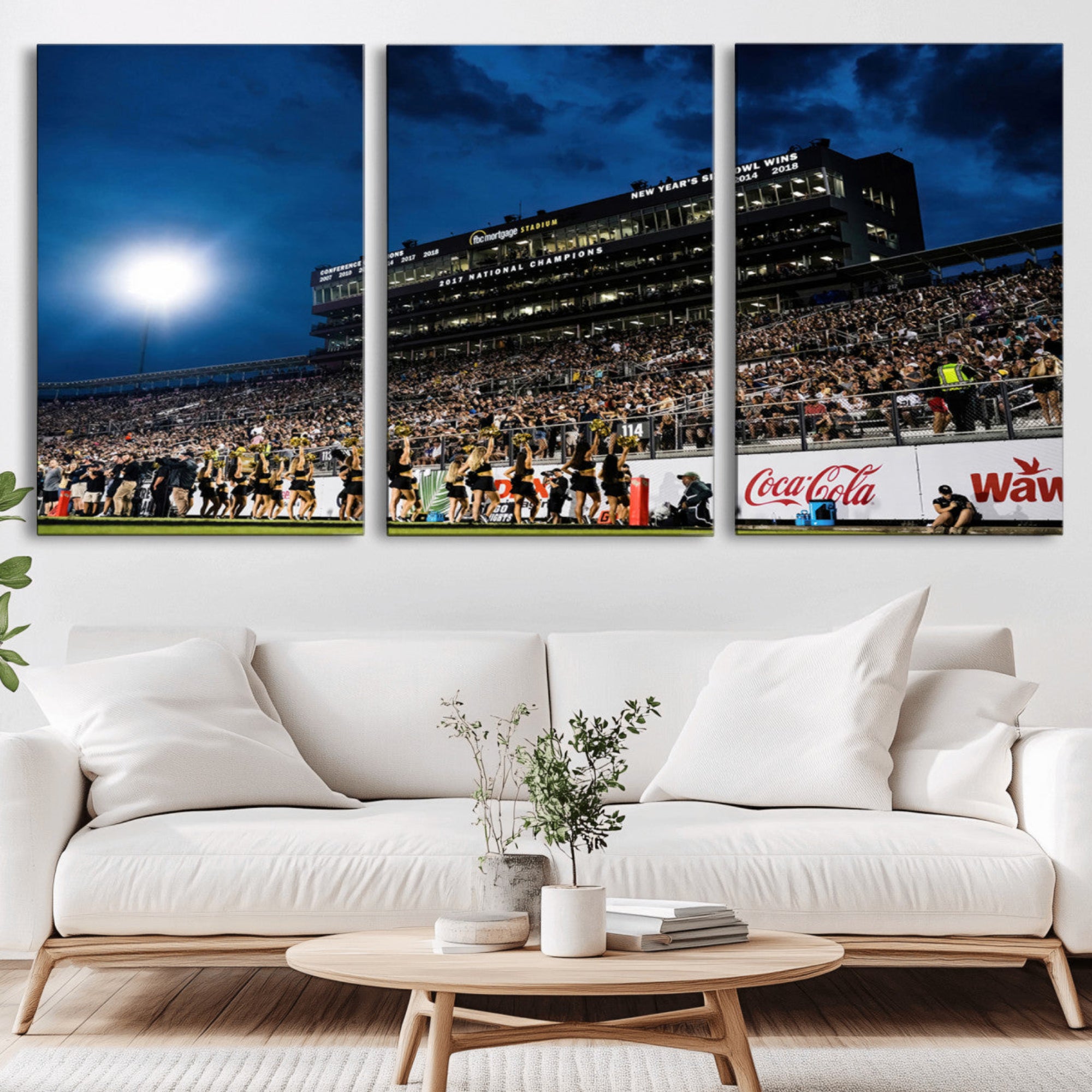 40217-MGV-CV-36X24-UCF Knights Football Team Print - Orlando FBC Mortgage Stadium Wall Art Canvas Print