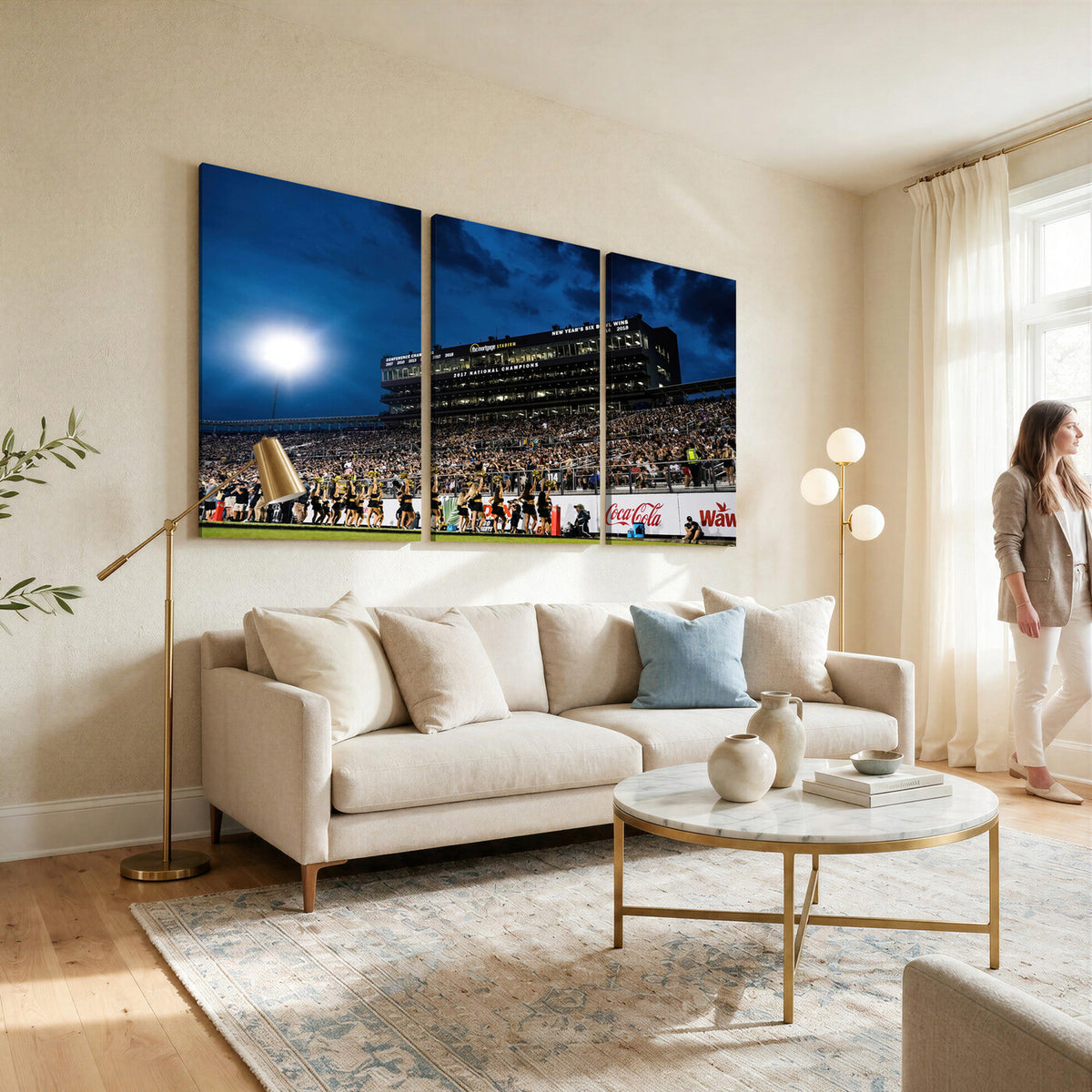 40217-MGV-CV-36X24 - UCF Knights Football Team Print - Orlando FBC Mortgage Stadium Wall Art Canvas Print