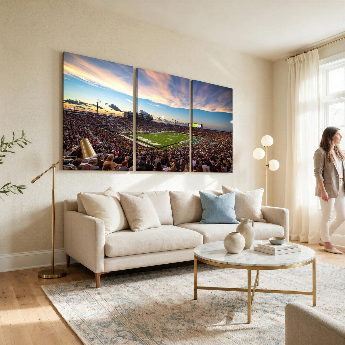 50243-MGV-CV-36X24 - UCF Knights Football Team Print - Orlando FBC Mortgage Stadium Wall Art Canvas Print