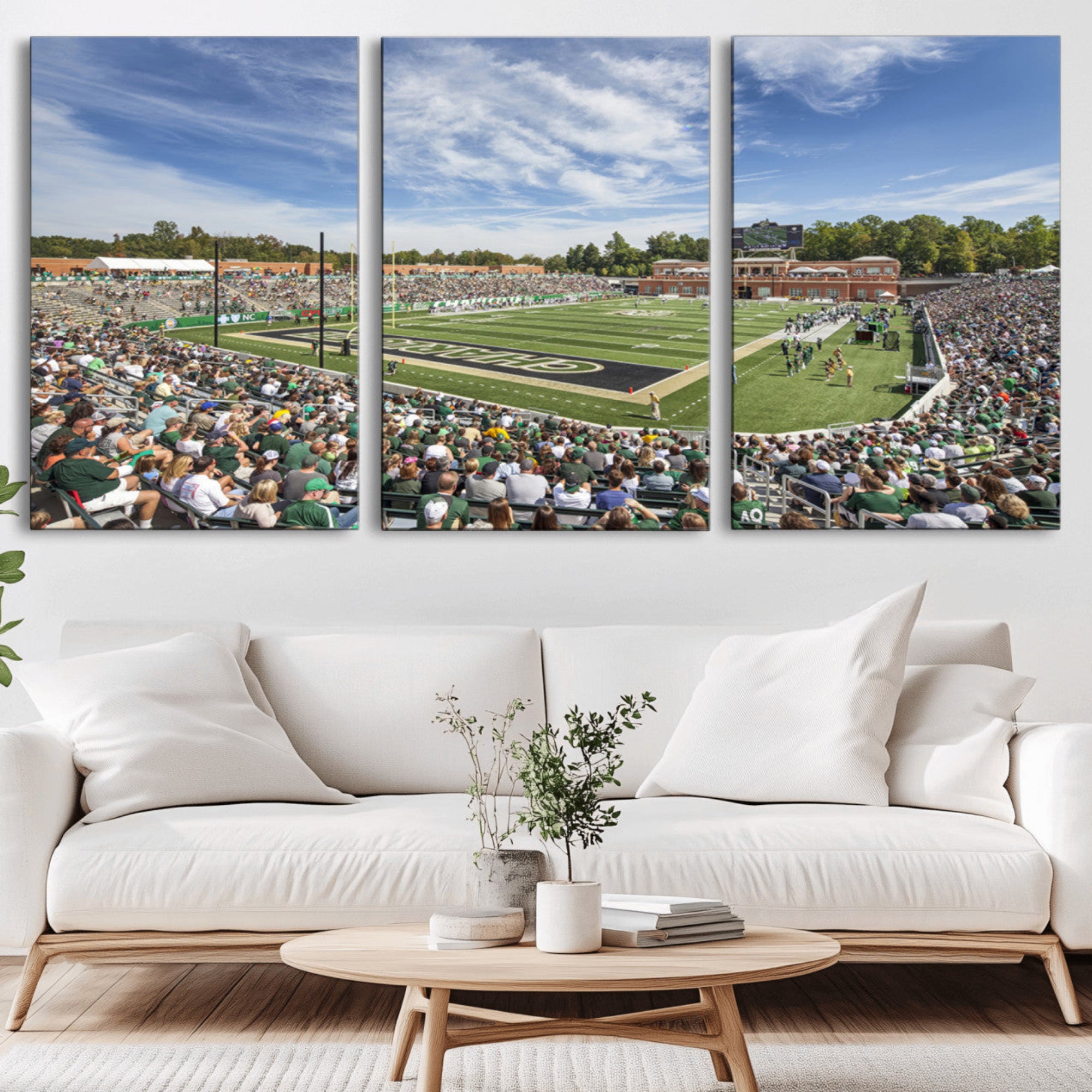 67799-MGV-CV-36X24-University of Charlotte 49ers Football Team Print - Charlotte Jerry Richardson Stadium Canvas Print