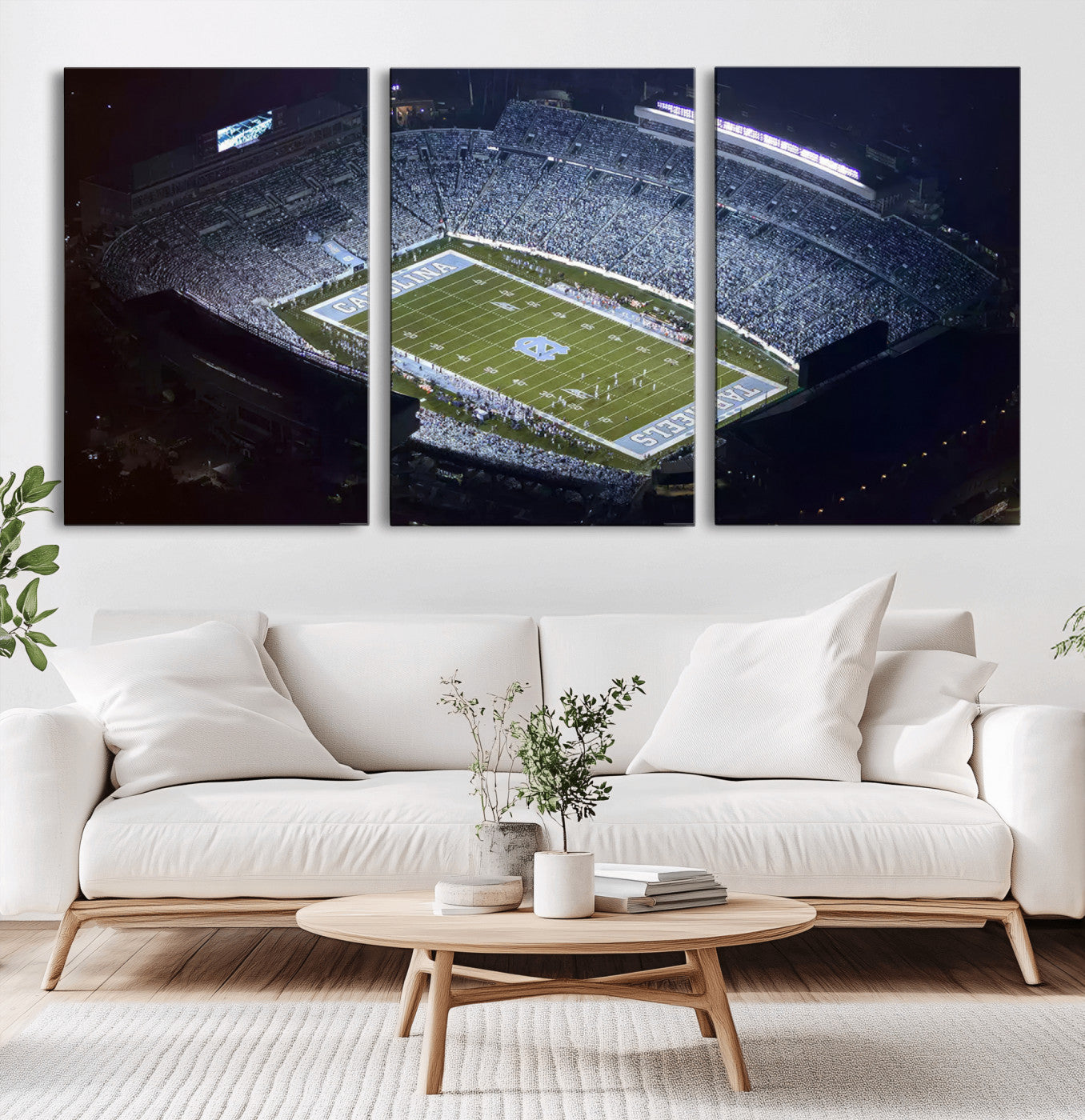 MGV-CV-60X30-3P - University of North Carolina Tar Heels Football Team Print - Chapel Hill Kenan Memorial Stadium