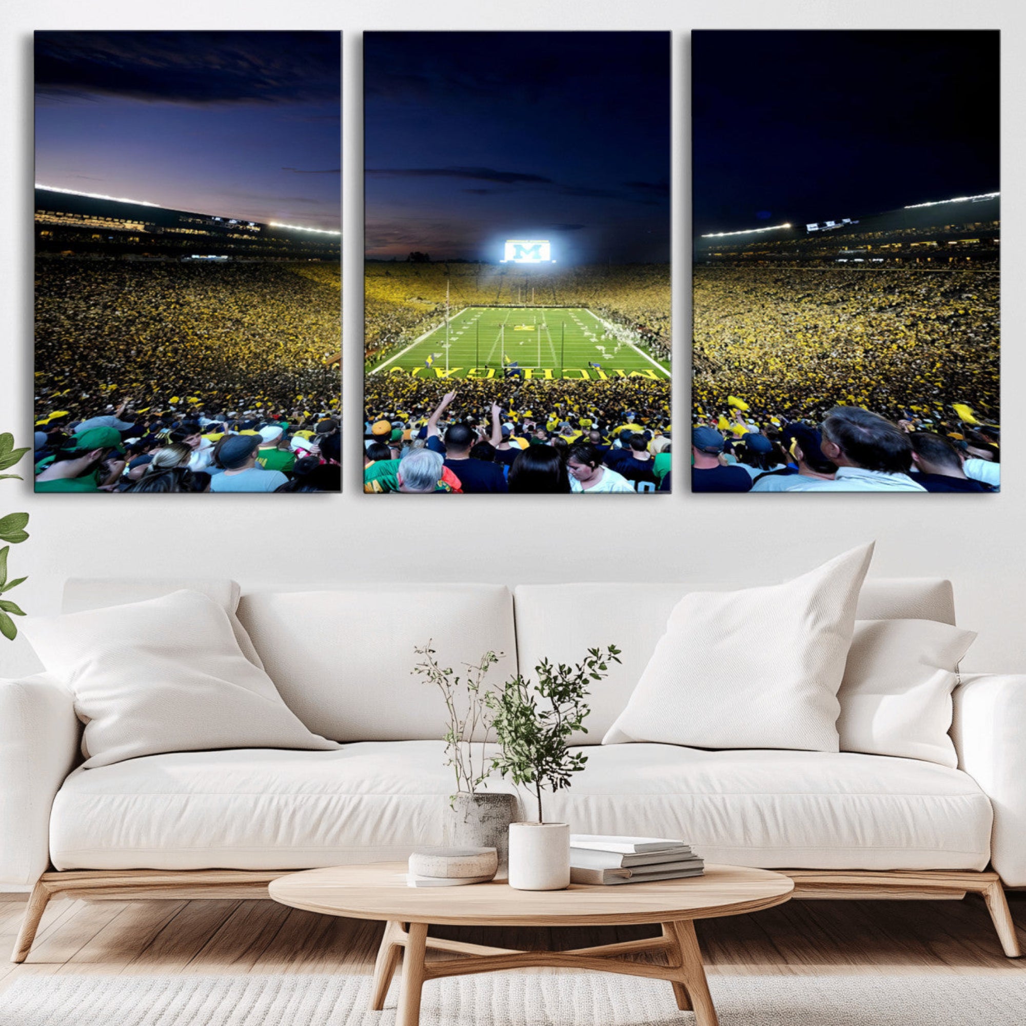 22115-MGV-CV-36X24-University of Michigan Wolverines Football Team Print - Ann Arbor Michigan Stadium Canvas Print