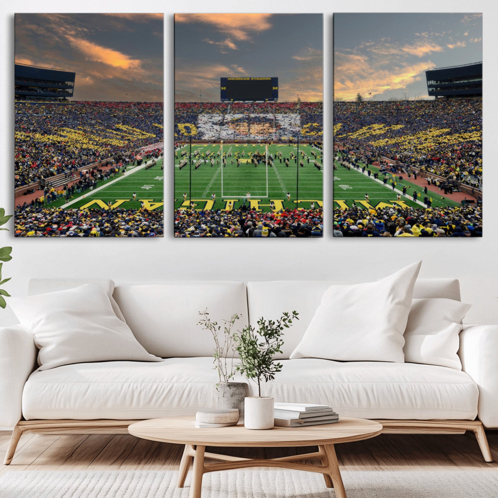 81843-MGV-CV-36X24-University of Michigan Wolverines Print Canvas, Football Team Print - Ann Arbor Michigan Stadium