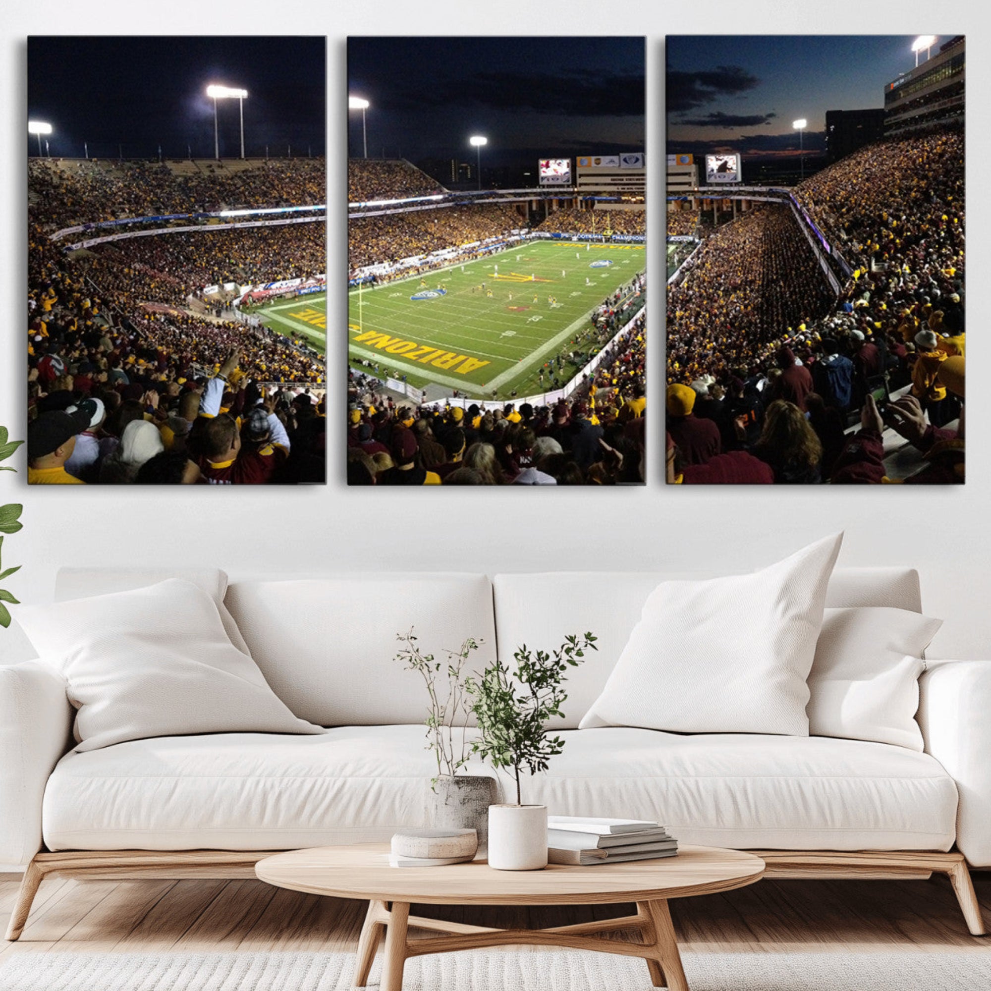 75716-MGV-CV-36X24-ASU Sun Devils Football Team Print Canvas - Phoenix Mountain America Stadium Wall Art Canvas Print