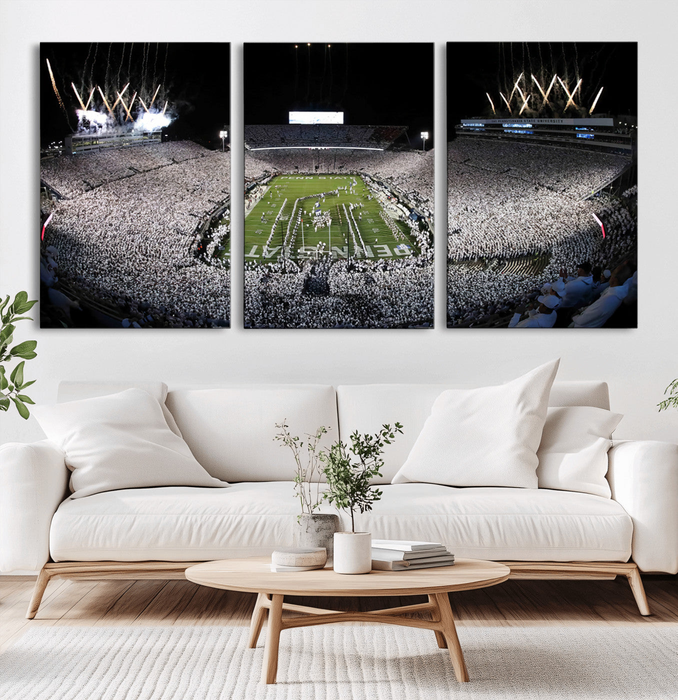 MGV-CV-60X30-3P - Penn State Beaver Stadium Canvas Wall Art - Nittany Lions Football Print