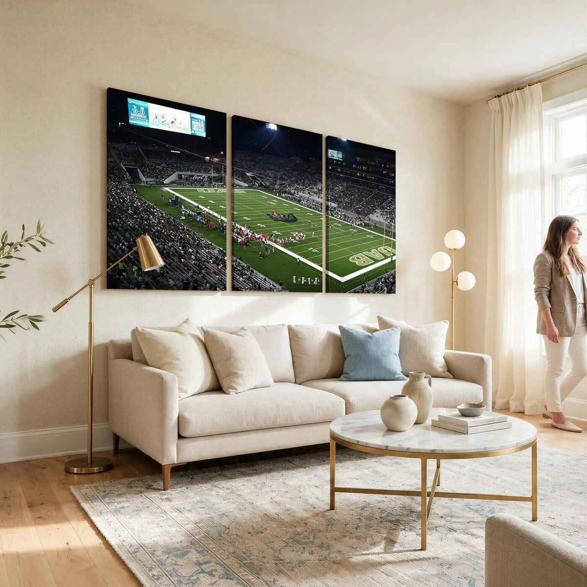 81740-MGV-CV-36X24 - UAB Blazers Football Team Print - Birmingham Protective Stadium Wall Art Canvas Print