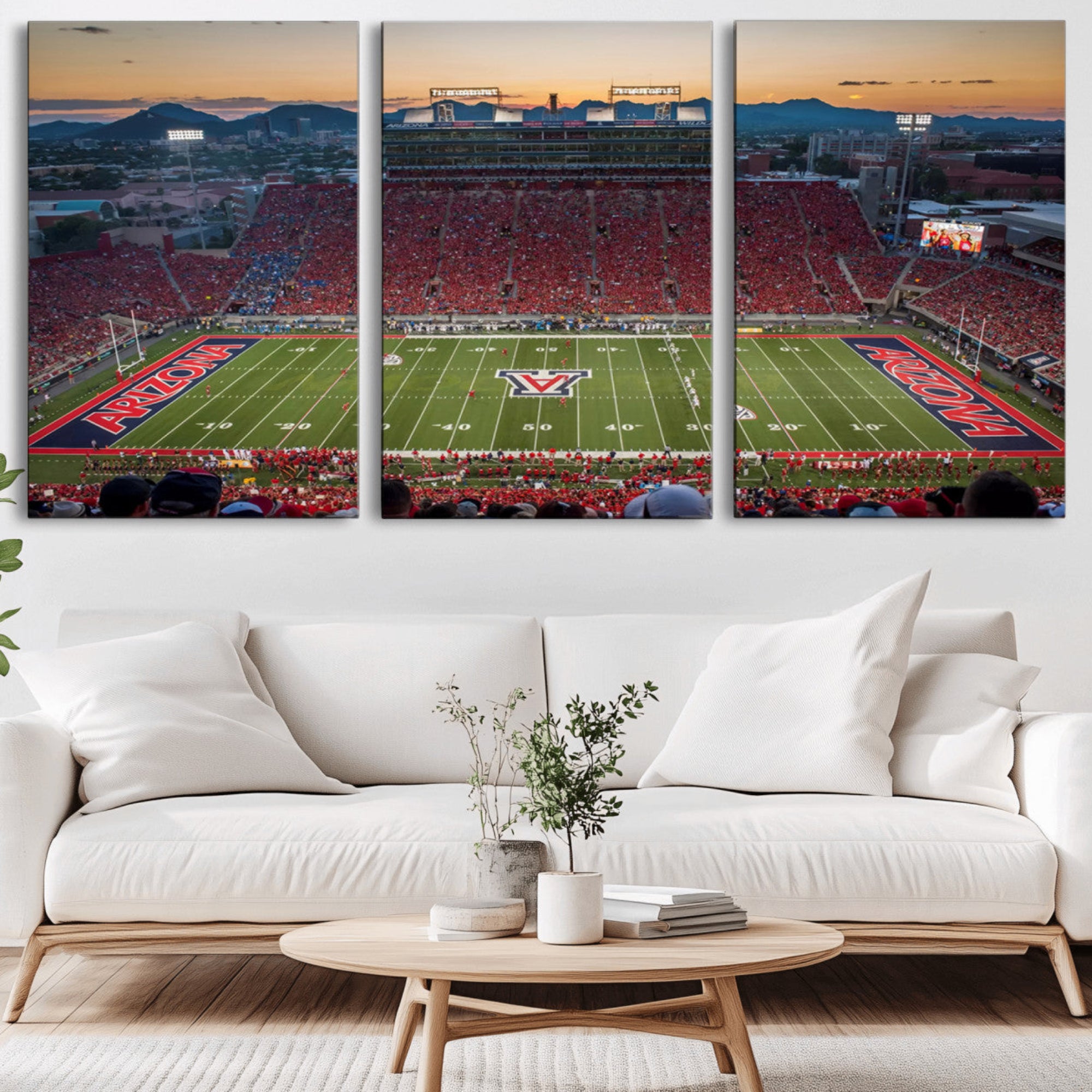 45563-MGV-CV-36X24-Arizona Wildcats Football Team Print - Tucson Arizona Stadium Wall Art Canvas Print