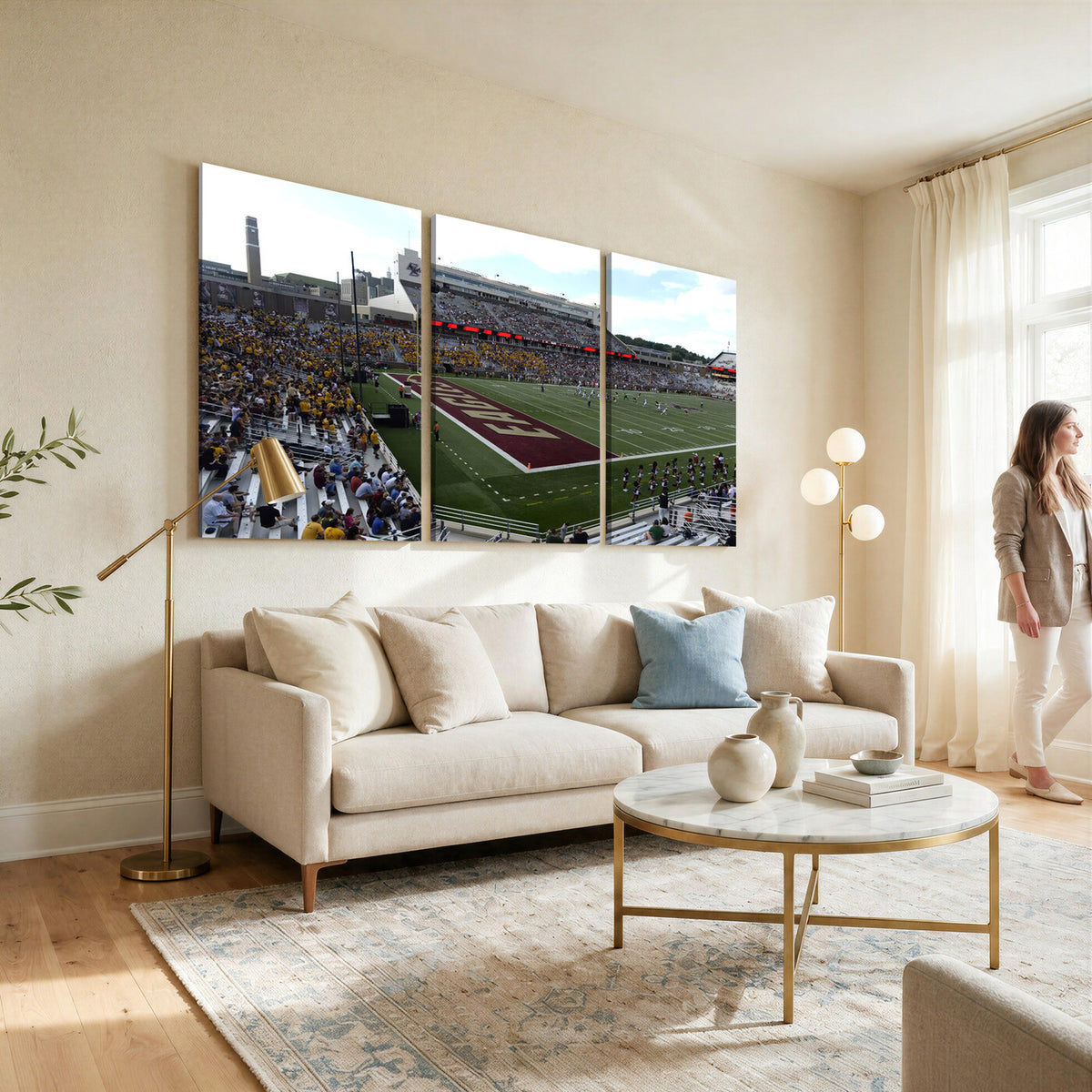61503-MGV-CV-36X24 - Boston College Eagles Football Team Print - Boston Alumni Stadium Wall Art Canvas Print