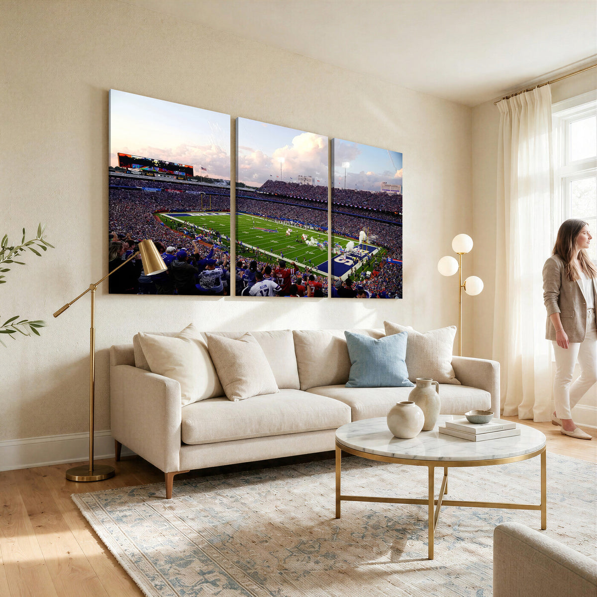 64066-MGV-CV-36X24 - Buffalo Bills Football Team Print - Buffalo Highmark Stadium Wall Art Canvas Print