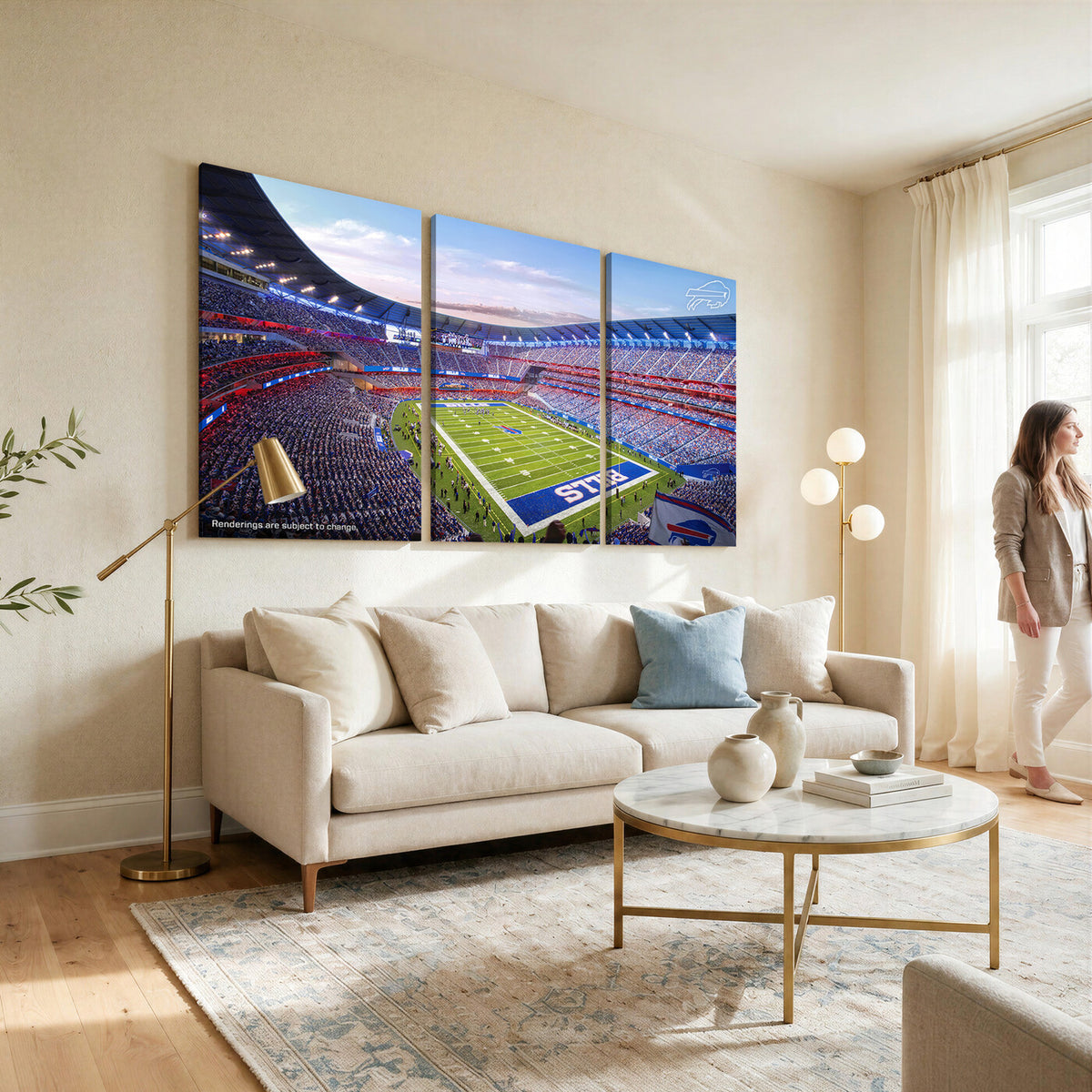 57873-MGV-CV-36X24 - Buffalo Bills Football Team Print Canvas - Buffalo Highmark Stadium Wall Art Canvas Print