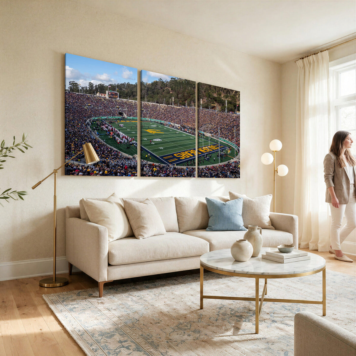 38054-MGV-CV-36X24 - University of California Golden Bears Football Team Print - Berkeley California Memorial Stadium Art