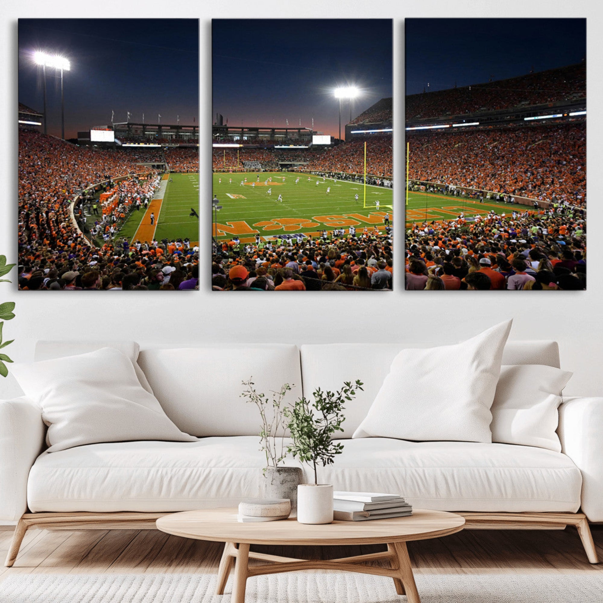 32340-MGV-CV-36X24-Clemson University Tigers Art Print, Football Team Print - Clemson Memorial Stadium Wall Art Canvas