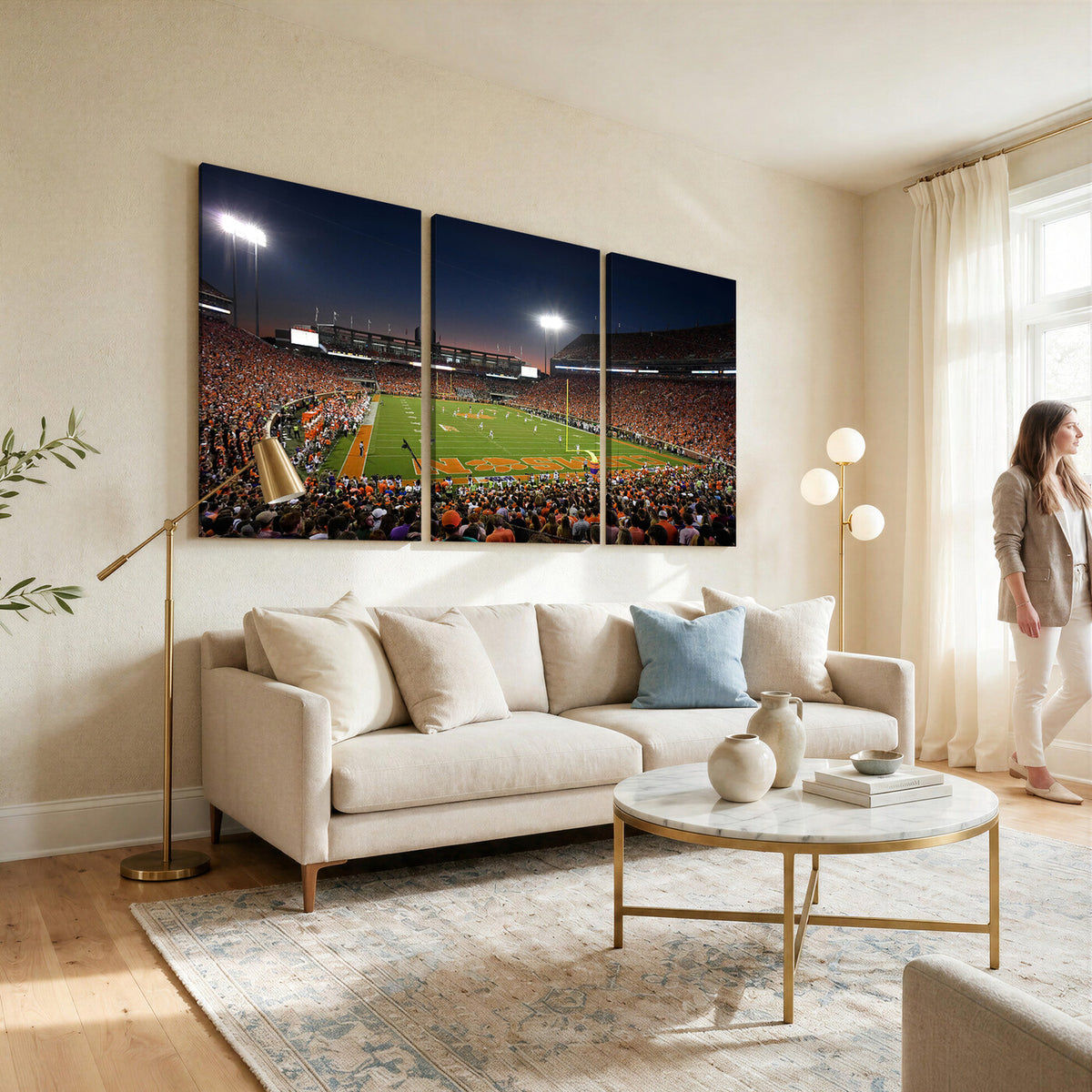32340-MGV-CV-36X24 - Clemson University Tigers Art Print, Football Team Print