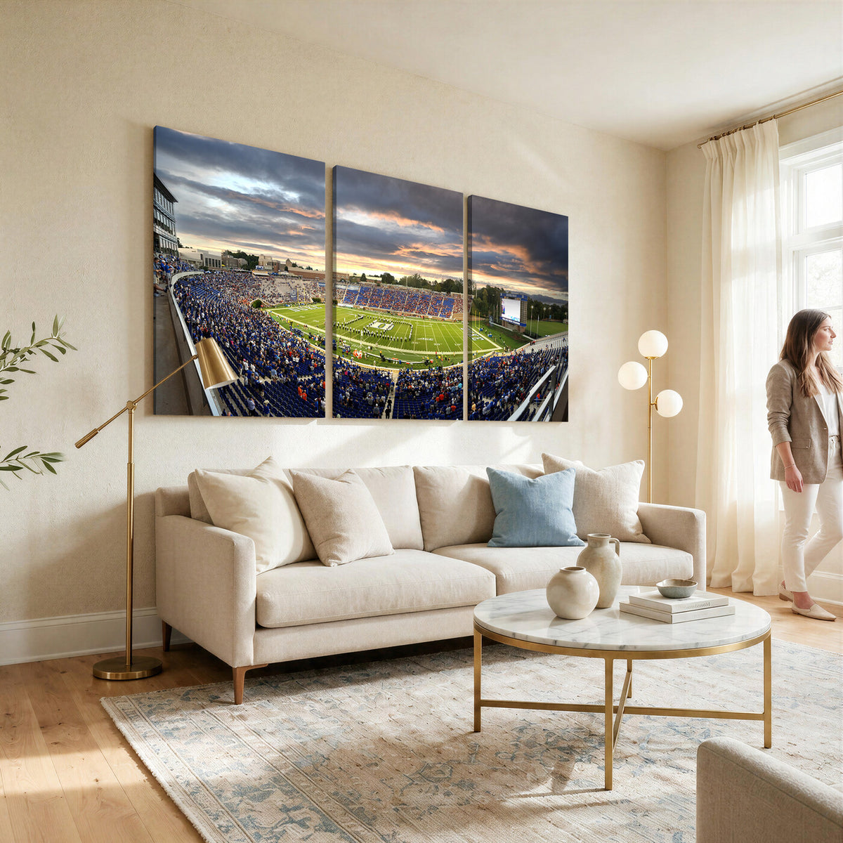 60433-MGV-CV-36X24 - Duke University Blue Devils Football Team Print, Durham
