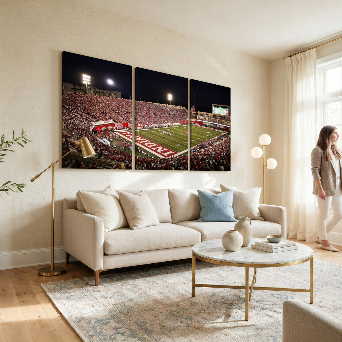 82748-MGV-CV-36X24 - Indiana University Hoosiers Football Team Print Canvas, Framed and Ready to Hang
