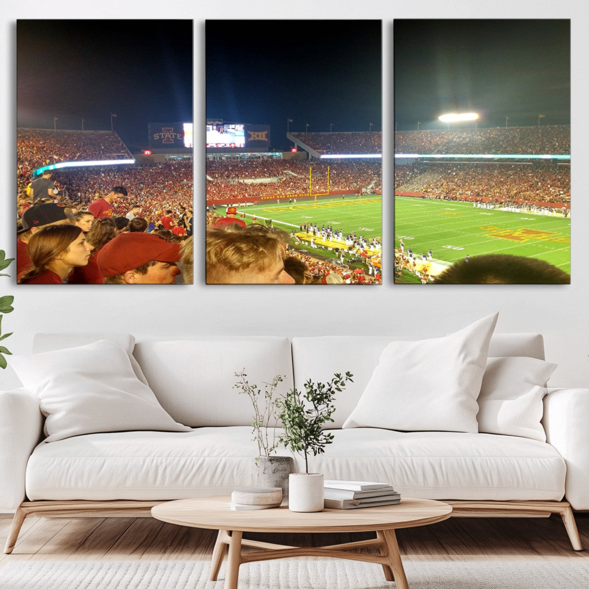 94319-MGV-CV-36X24-Iowa State University Cyclones Art Print, Football Team Print - Jack Trice Stadium Ames Wall Art