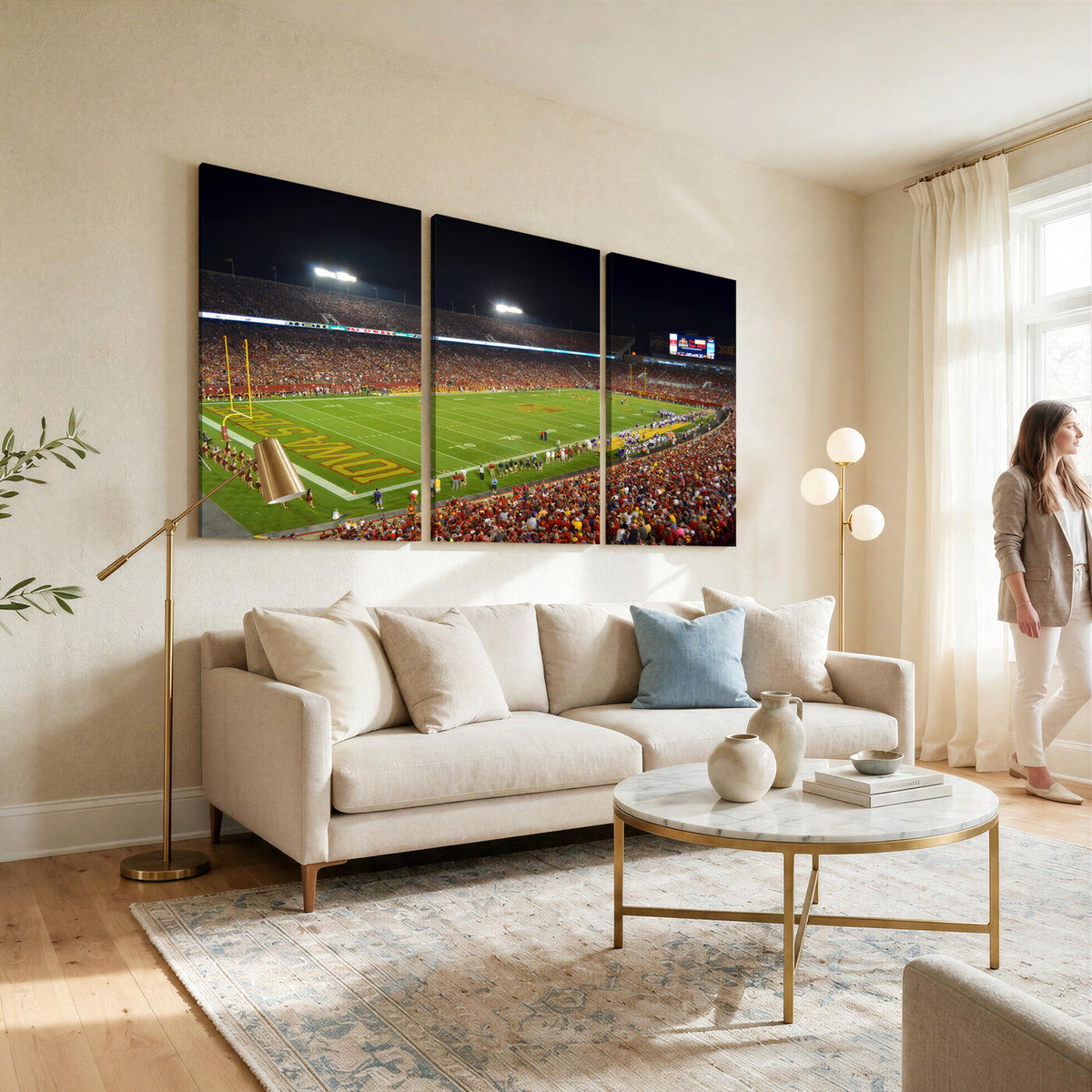 27211-MGV-CV-36X24 - Iowa State University Cyclones Football Team Print, Ames, Extra Large Game Room Wall Decor