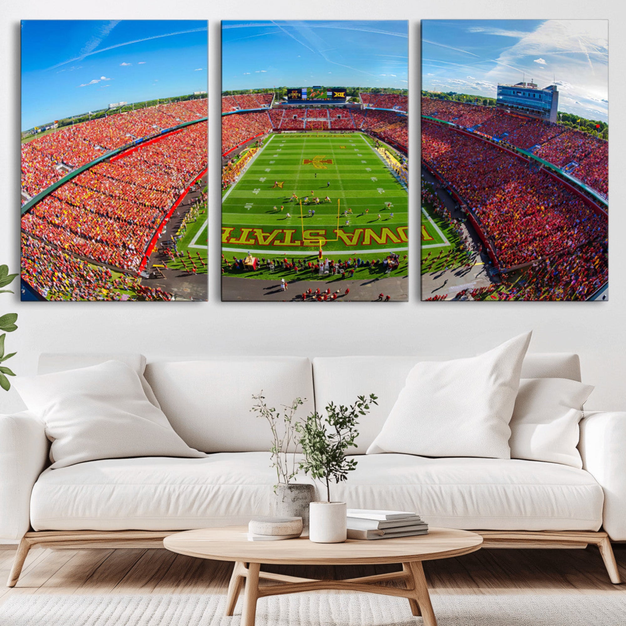 36706-MGV-CV-36X24-Iowa State University Cyclones Football Team Print - Ames Jack Trice Stadium Art Canvas Print