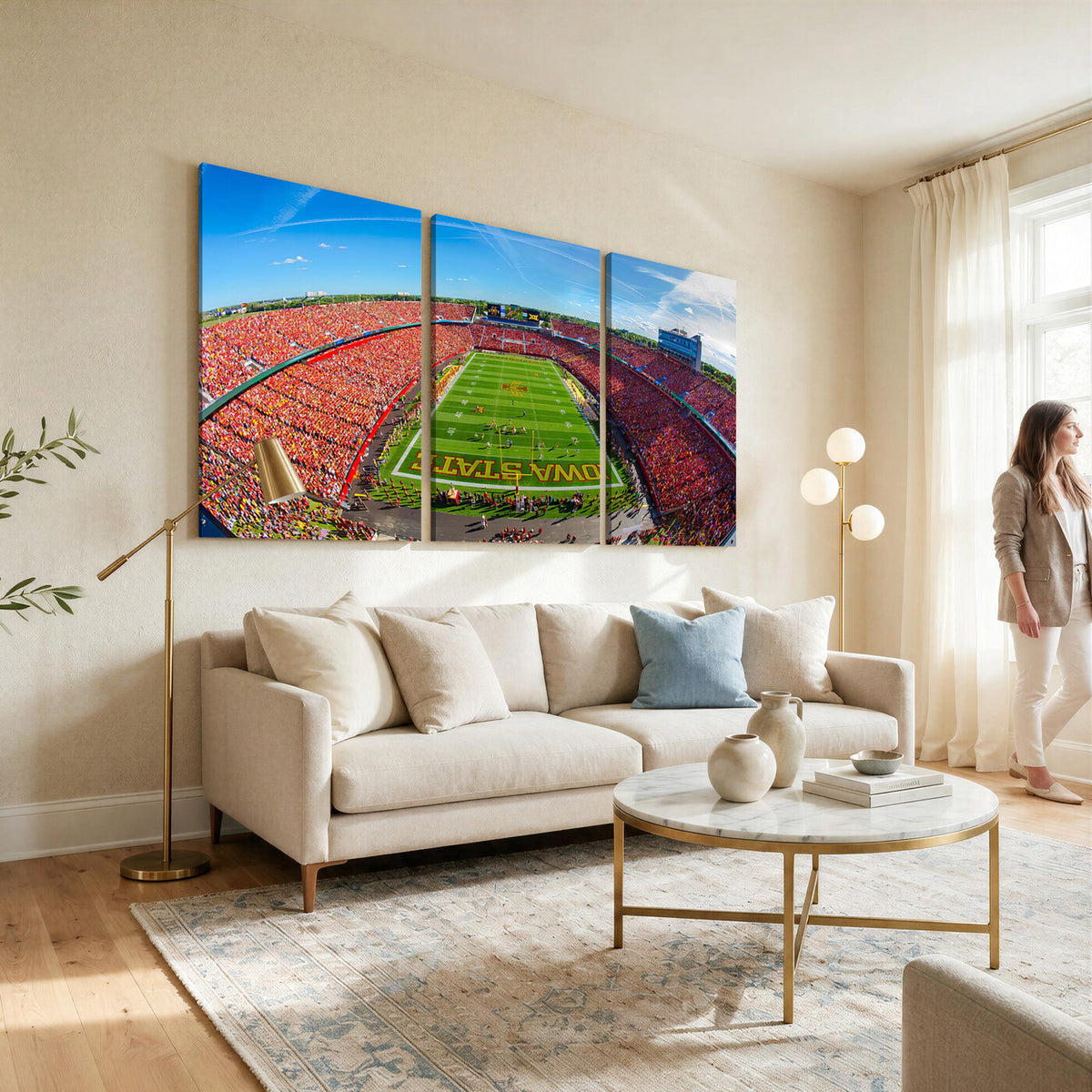 36706-MGV-CV-36X24 - Iowa State University Cyclones Football Team Print, Ames, Framed and Ready to Hang