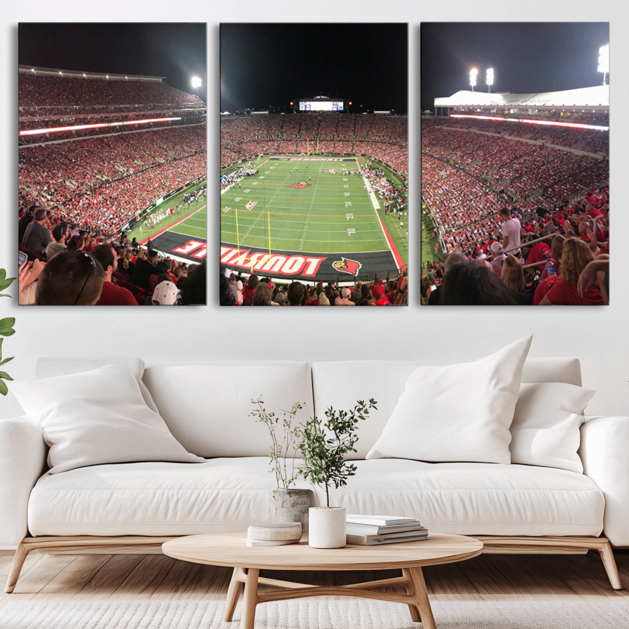 51251-MGV-CV-36X24-University of Louisville Cardinals Football Team Print - Louisville Cardinal Stadium Wall Art Canvas
