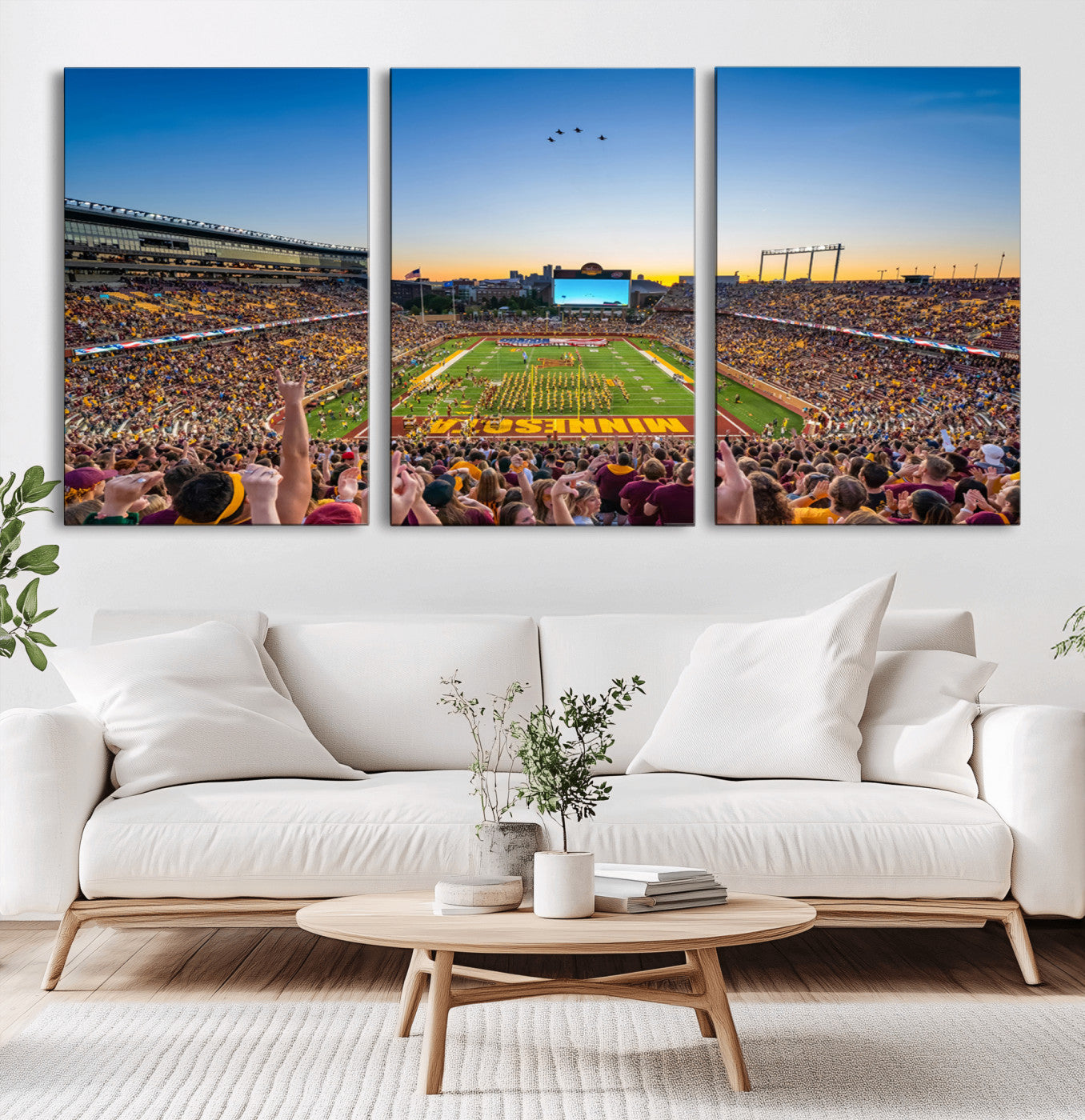 MGV-CV-60X30-3P - University of Minnesota Golden Gophers Art Print, Football Team Print - Minneapolis Huntington Bank
