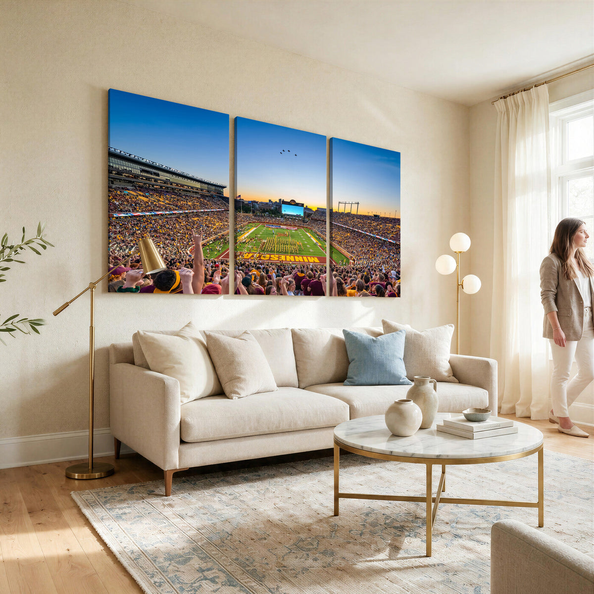 84421-MGV-CV-36X24 - University of Minnesota Golden Gophers Art Print, Football Team Print - Minneapolis Huntington Bank