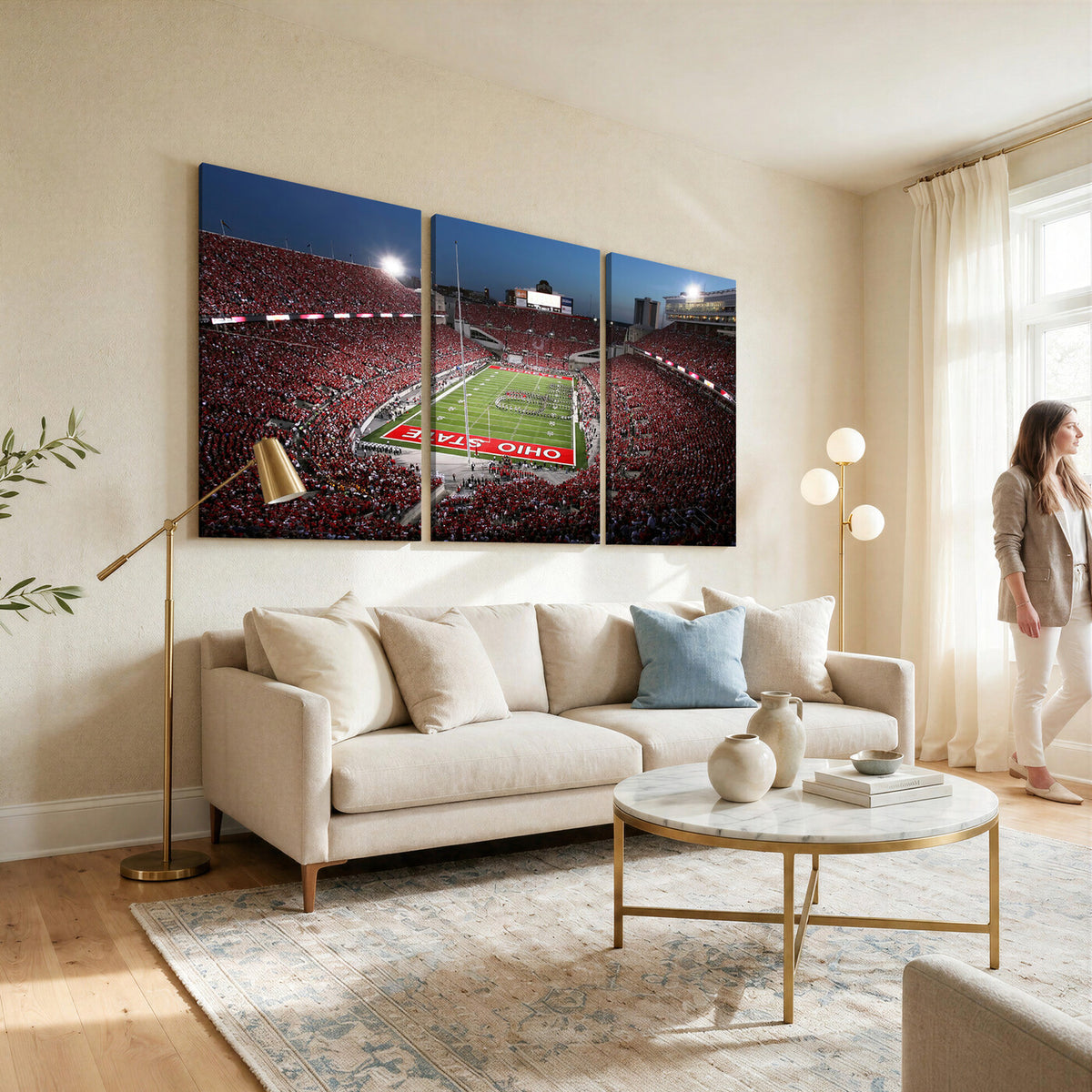 98743-MGV-CV-36X24 - Ohio State University Buckeyes Football Team Print, Home Bar Wall Decor