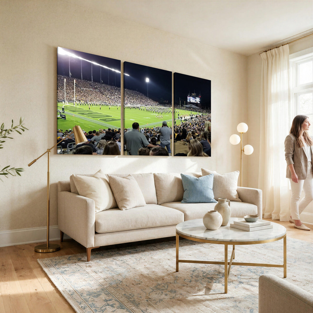 56796-MGV-CV-36X24 - Purdue University Boilermakers Football Team Print, West Lafayette Ross-Ade Stadium