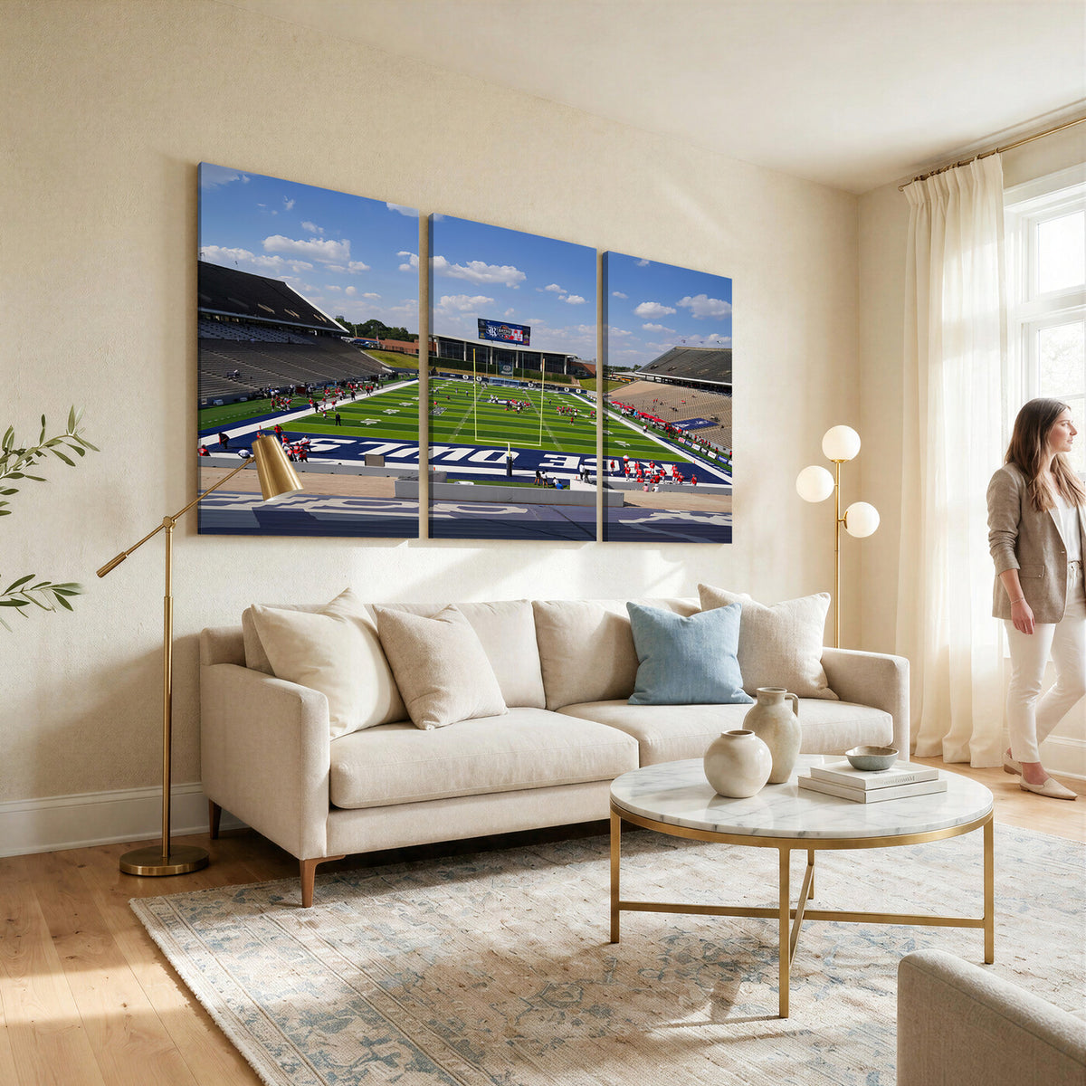 92248-MGV-CV-36X24 - Rice University Owls Football Team Print, Houston Rice Stadium