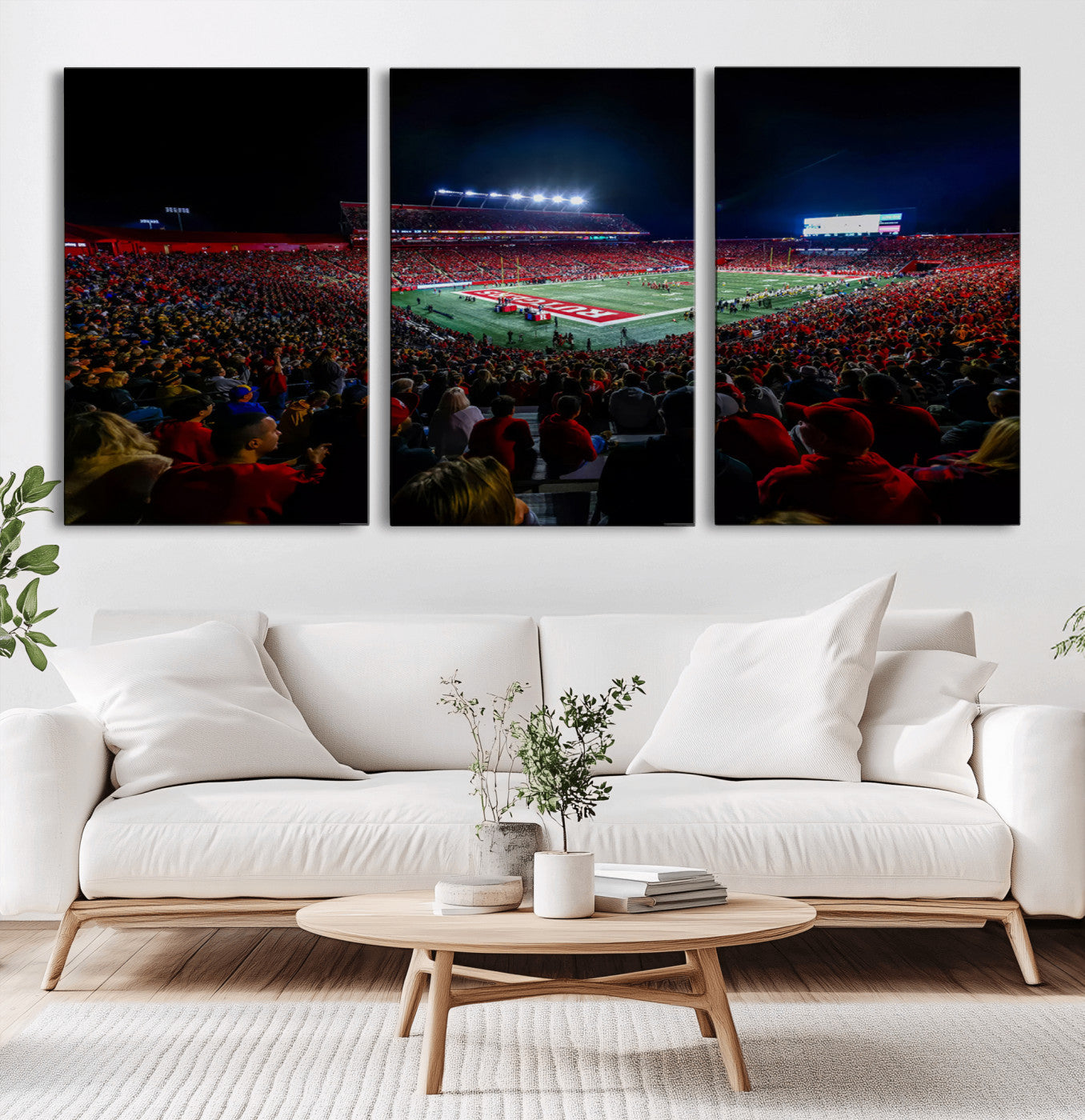 MGV-CV-60X30-3P - Rutgers Scarlet Knights Football Team Print - SHI Stadium, Piscataway Wall Art Canvas Print