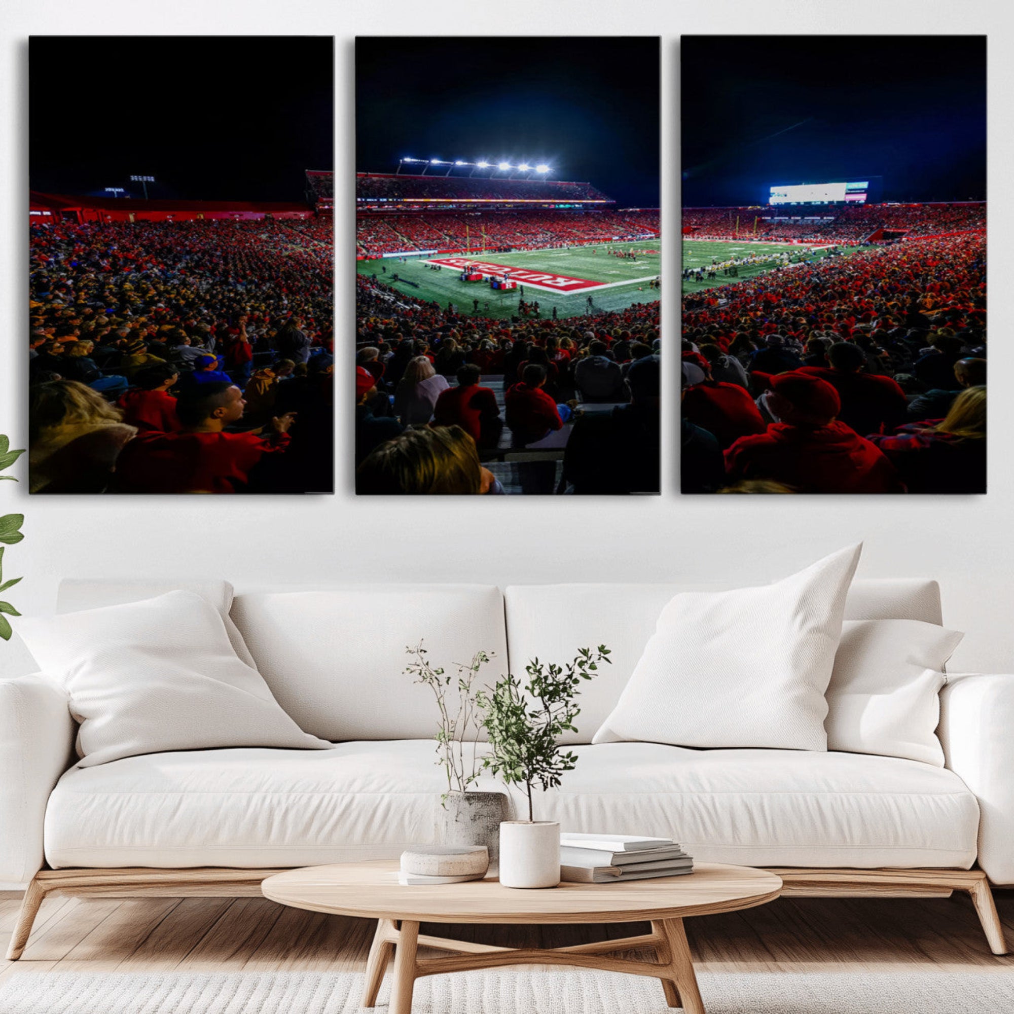 18115-MGV-CV-36X24-Rutgers Scarlet Knights Football Team Print - SHI Stadium, Piscataway Wall Art Canvas Print