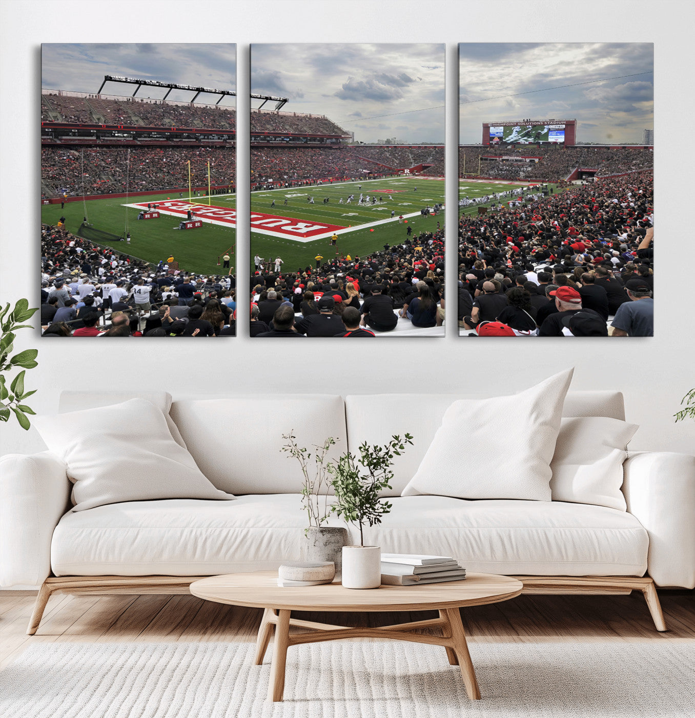 MGV-CV-60X30-3P - Rutgers Scarlet Knights Football Team Print - SHI Stadium, Piscataway Wall Art Canvas Print