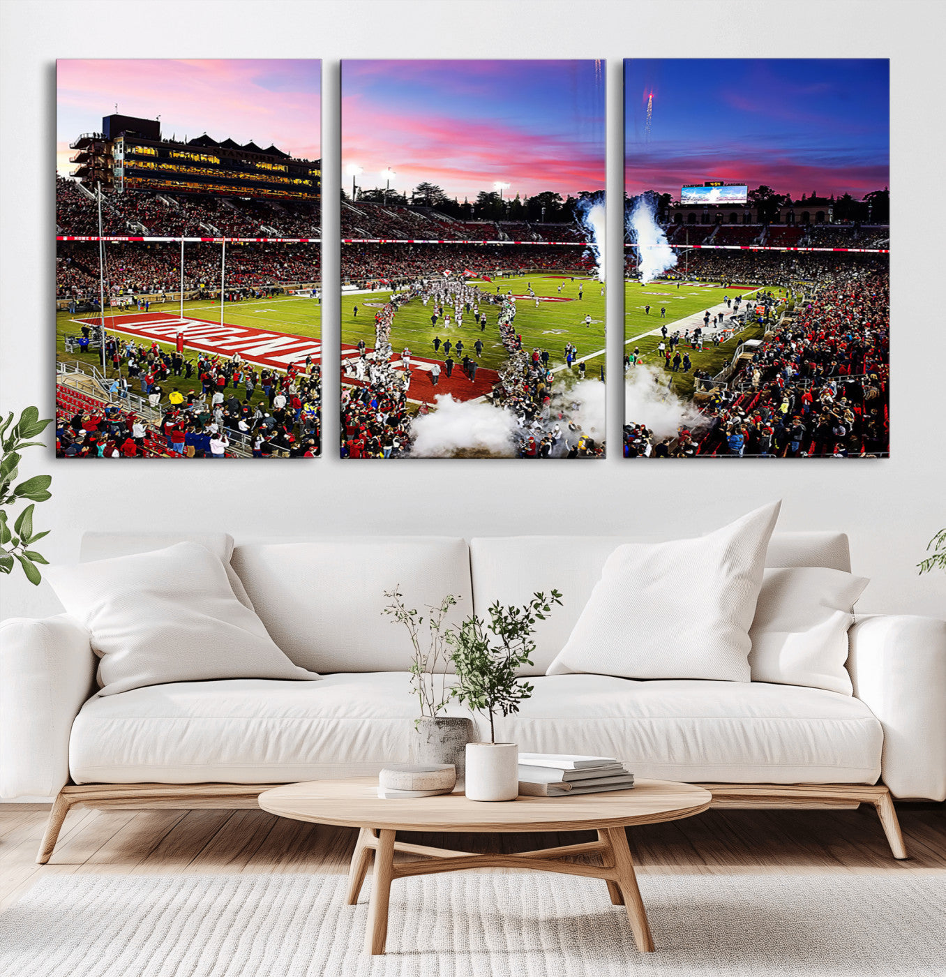 25557-MGV-CV-36X24-Stanford University Cardinal Football Team Print - Stanford Stadium Wall Art Canvas Print