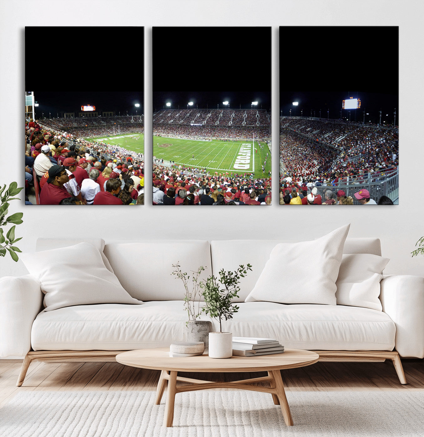 MGV-CV-60X30-3P - Stanford University Cardinal Football Team Print - Stanford Stadium Wall Art Canvas Print